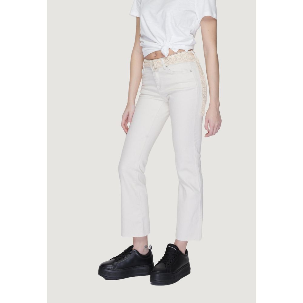 Beigefarbene Bootcut-Jeans aus Baumwolle von Vero Moda