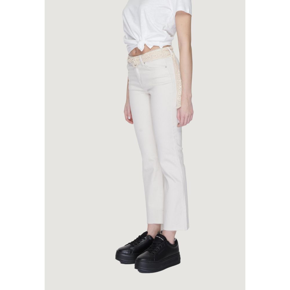 Beigefarbene Bootcut-Jeans aus Baumwolle von Vero Moda