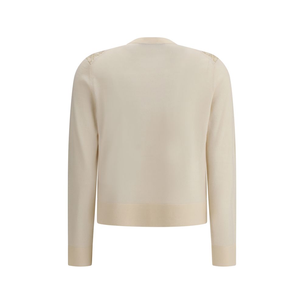 Tory Burch Cardigan aus Seide und Wolle mit Logos