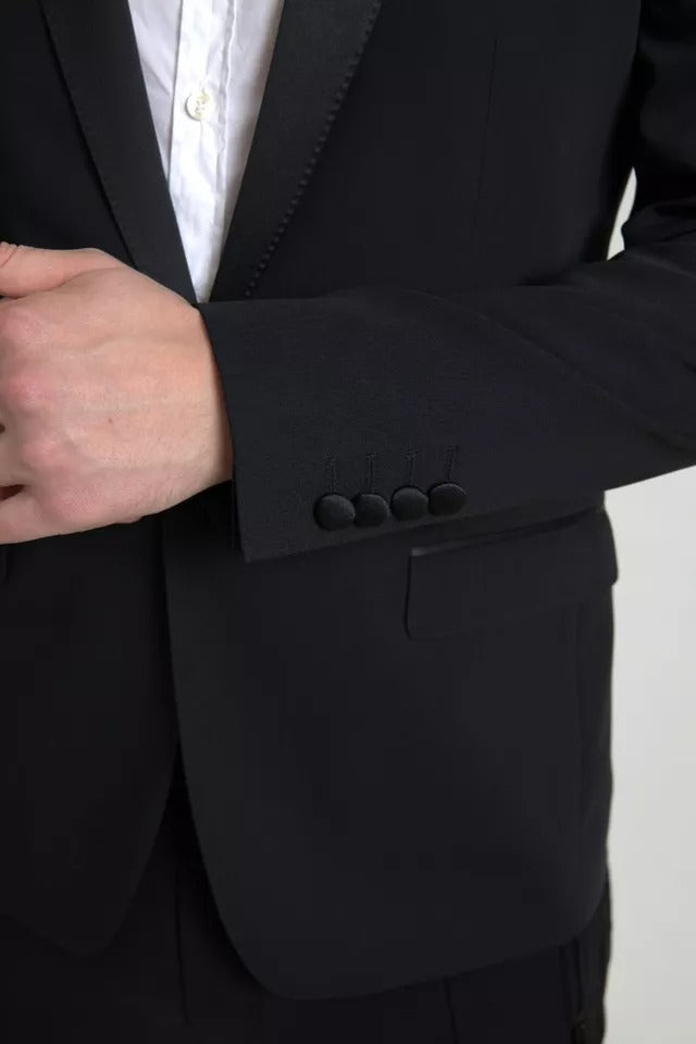Dolce & Gabbana – Einreihiger MARTINI-Blazer aus schwarzer Wolle