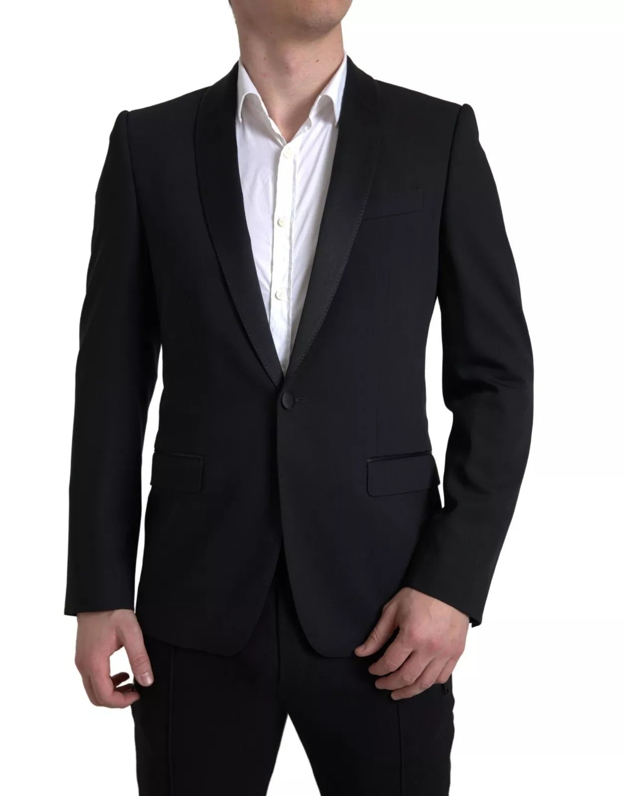 Dolce & Gabbana – Einreihiger MARTINI-Blazer aus schwarzer Wolle