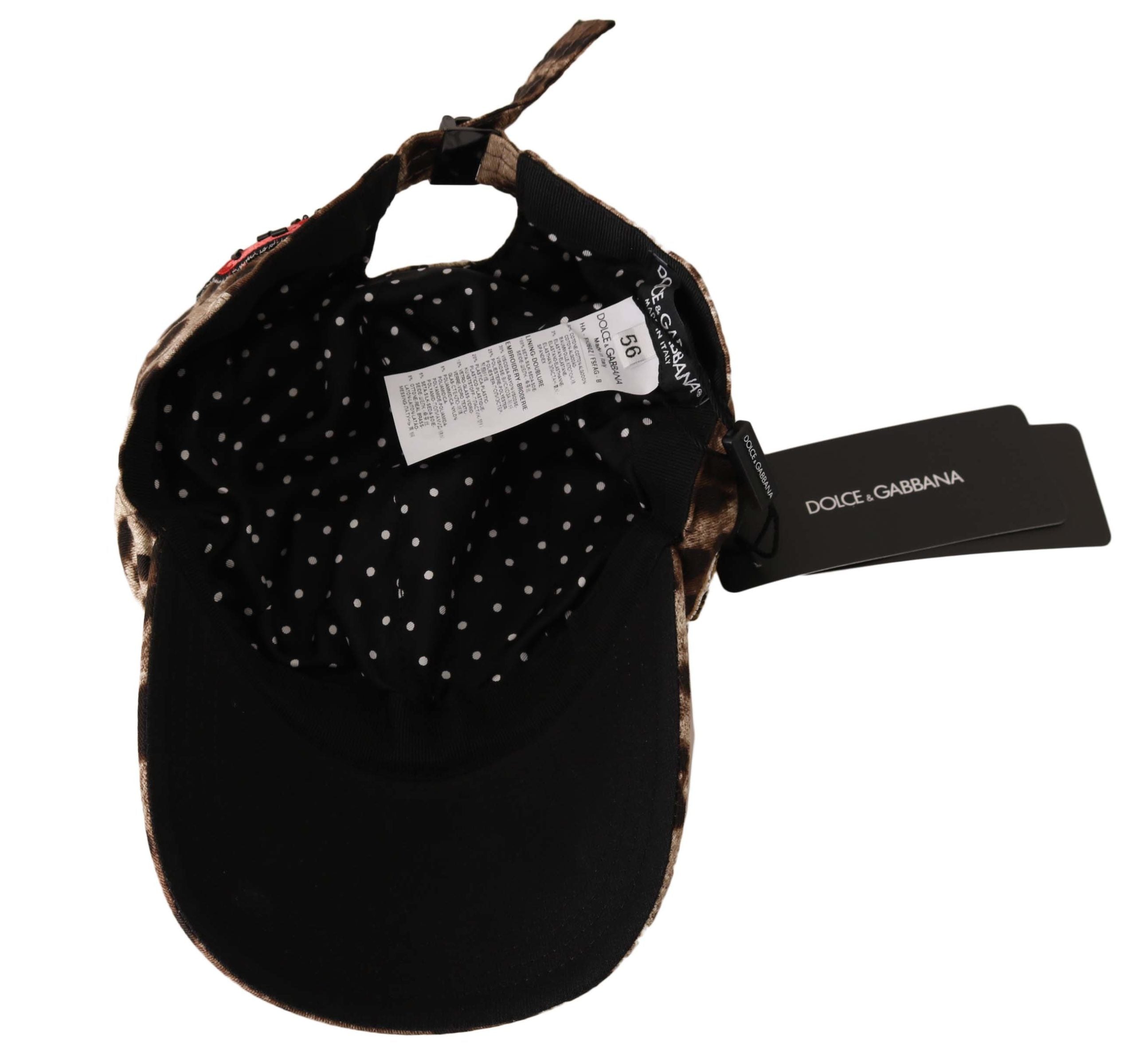 Dolce & Gabbana Elegante Baseballkappe mit Pailletten und Leopardenmuster