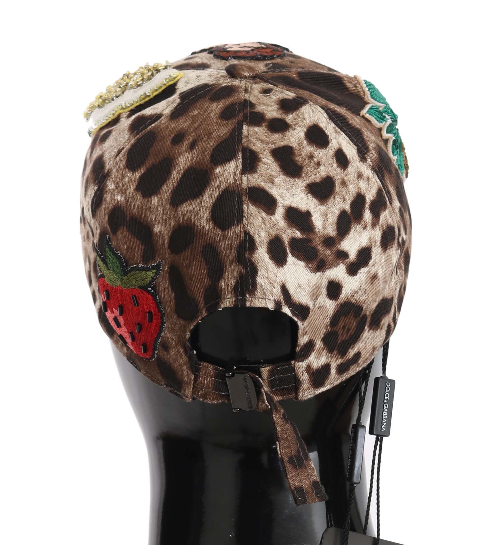 Dolce & Gabbana Elegante Baseballkappe mit Pailletten und Leopardenmuster