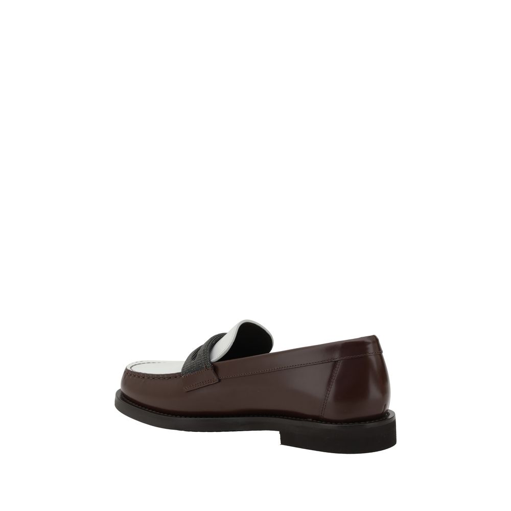 Zweifarbige Slipper von Brunello Cucinelli