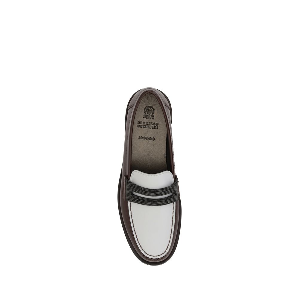 Zweifarbige Slipper von Brunello Cucinelli