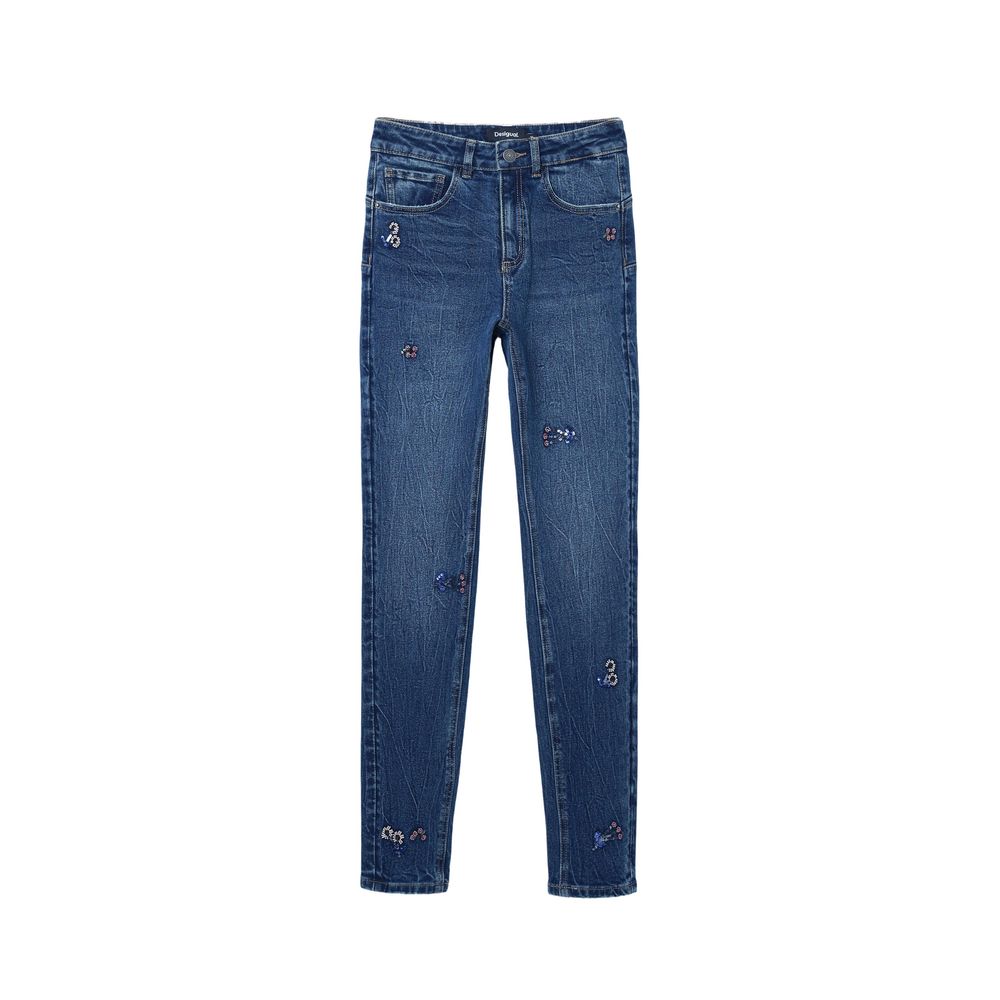 Blugi și pantaloni Desigual din bumbac albastru