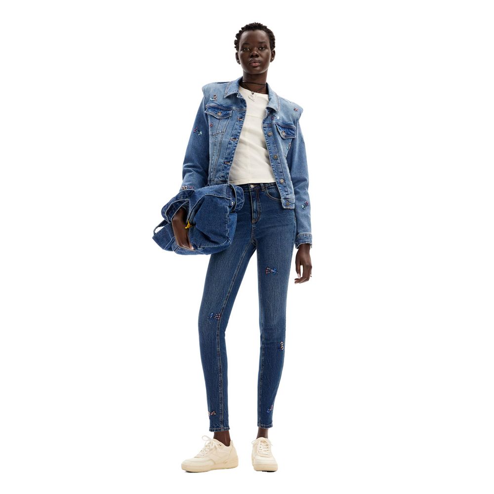 Blugi și pantaloni Desigual din bumbac albastru