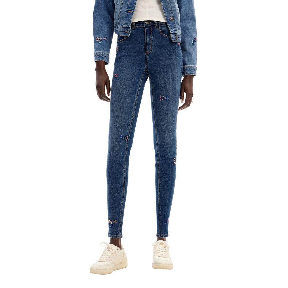 Blugi și pantaloni Desigual din bumbac albastru
