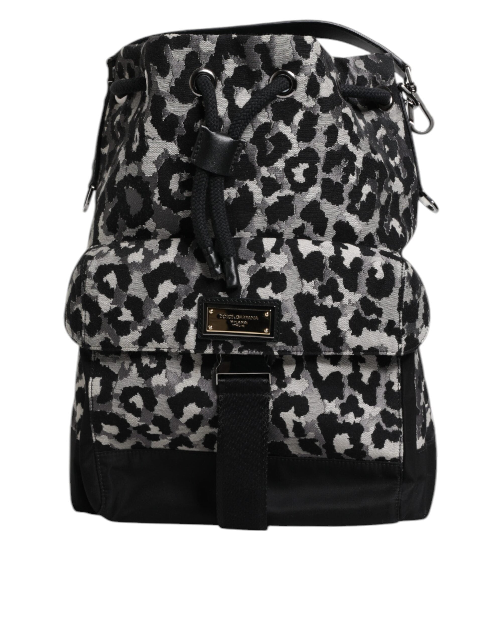 Mehrfarbige Hobo-Umhängetasche aus Jacquard mit Leopardenmuster von Dolce & Gabbana
