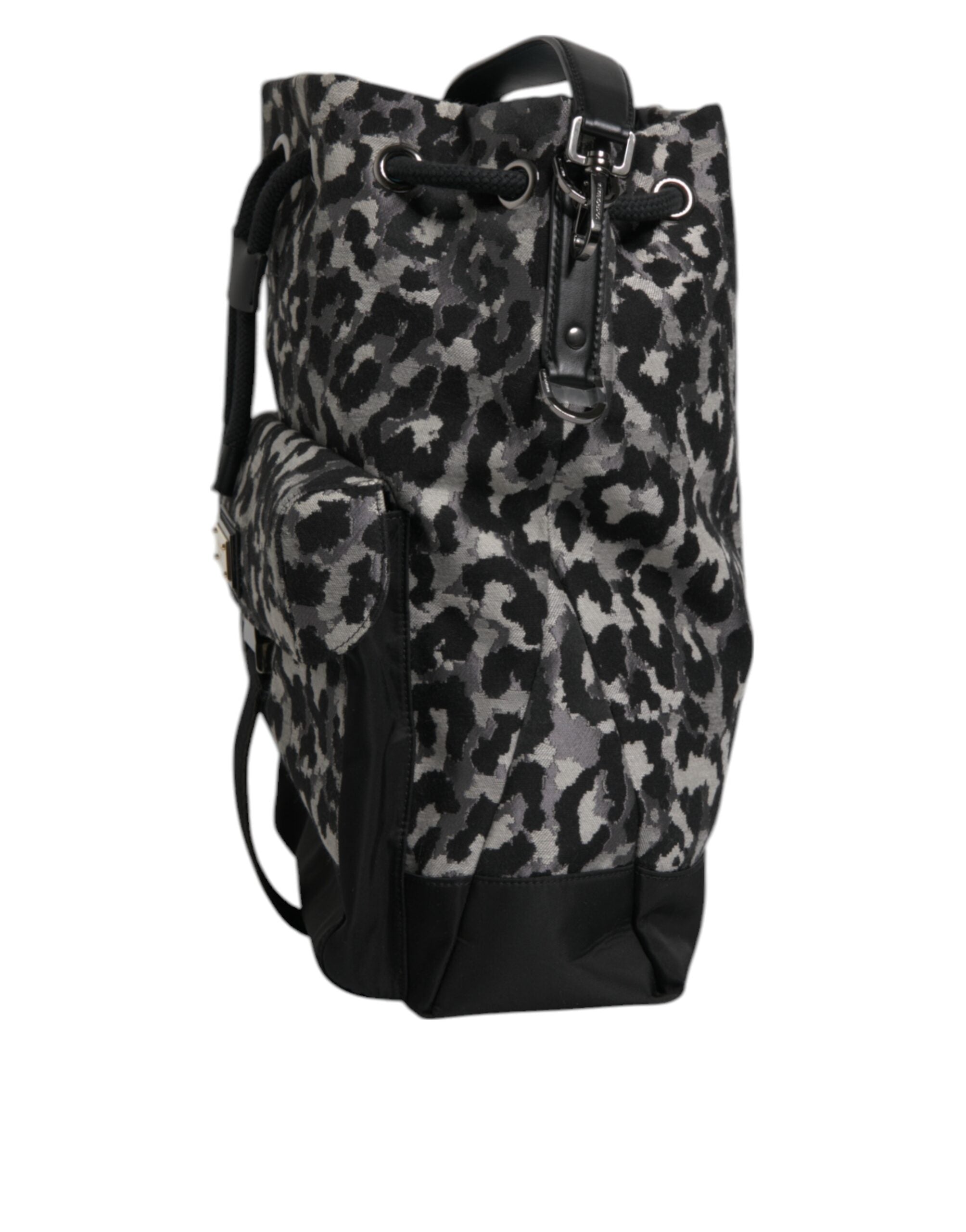 Mehrfarbige Hobo-Umhängetasche aus Jacquard mit Leopardenmuster von Dolce & Gabbana