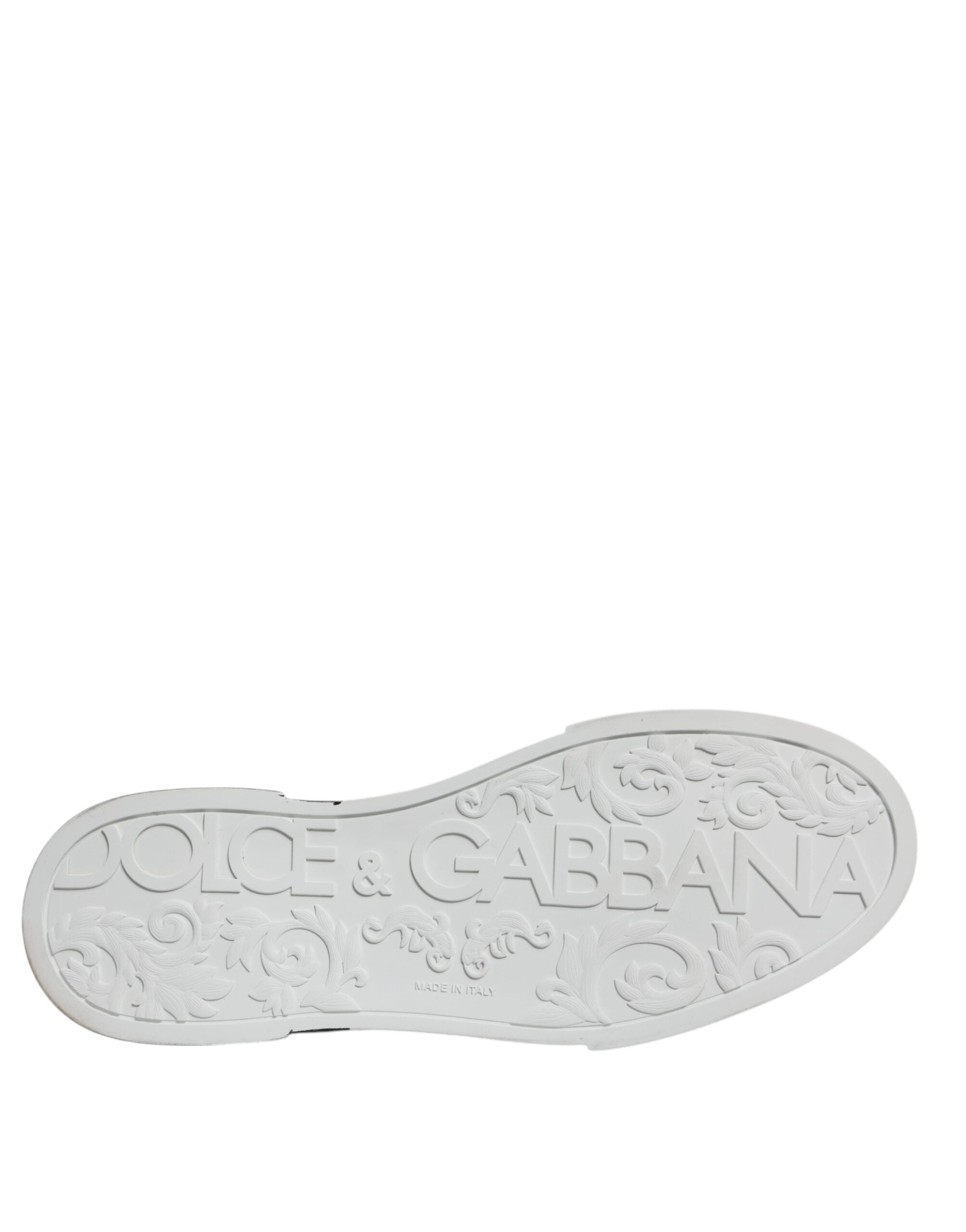 Dolce & Gabbana – Portofino-Sneaker mit Logo in Weiß und Schwarz