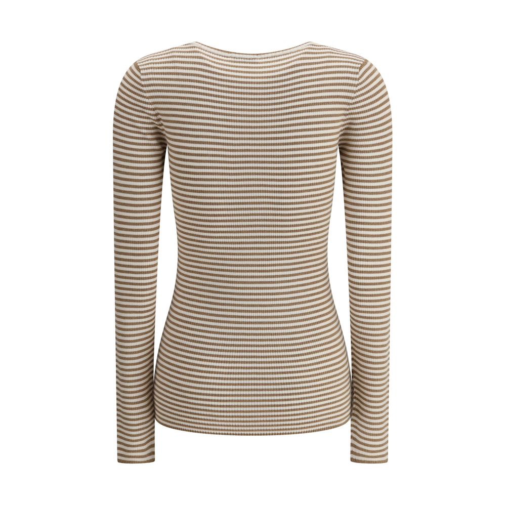 Tricou cu mânecă lungă din cașmir Brunello Cucinelli