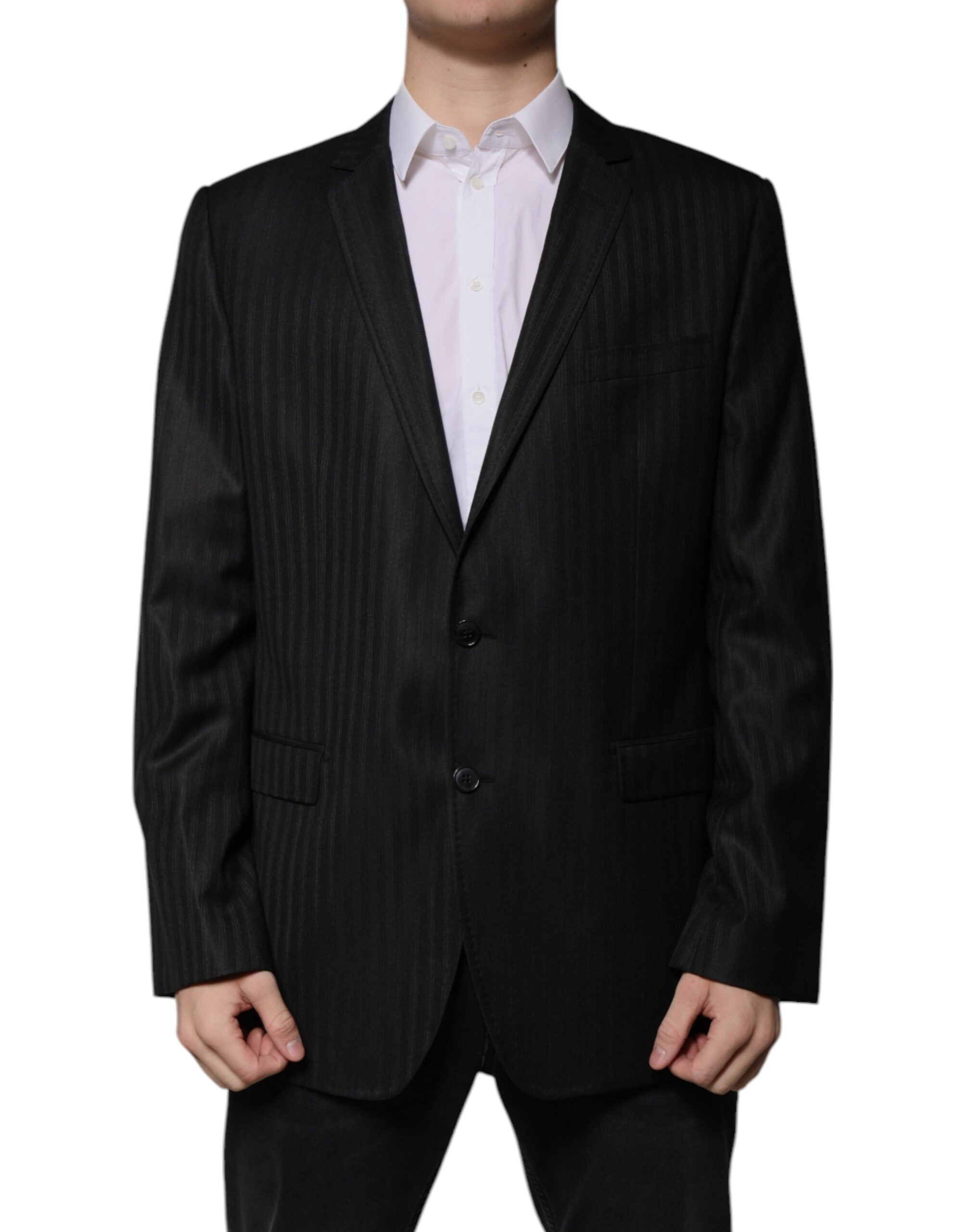Dolce & Gabbana – Einreihiger Blazer aus Wolle mit schwarzen Streifen
