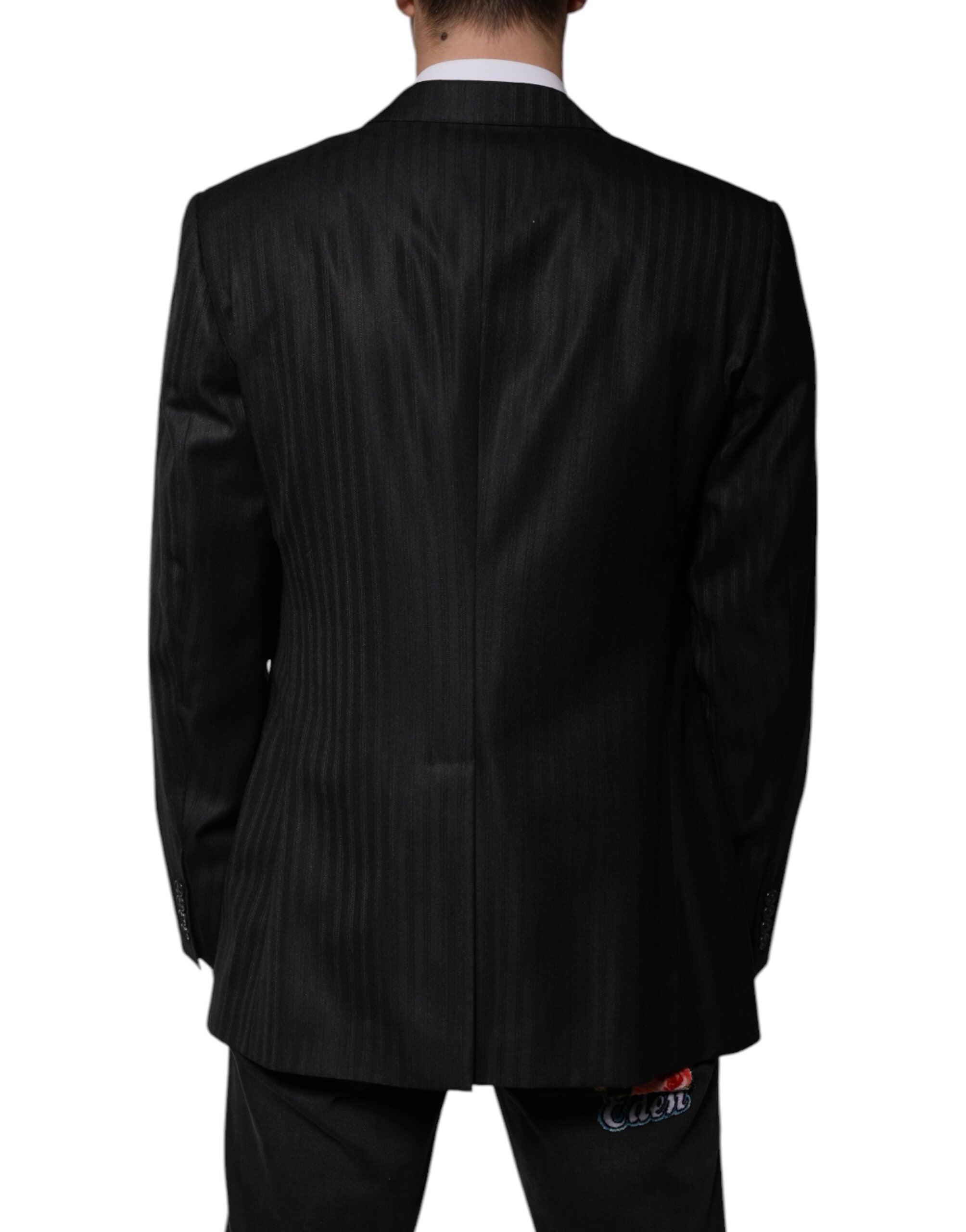 Dolce & Gabbana – Einreihiger Blazer aus Wolle mit schwarzen Streifen