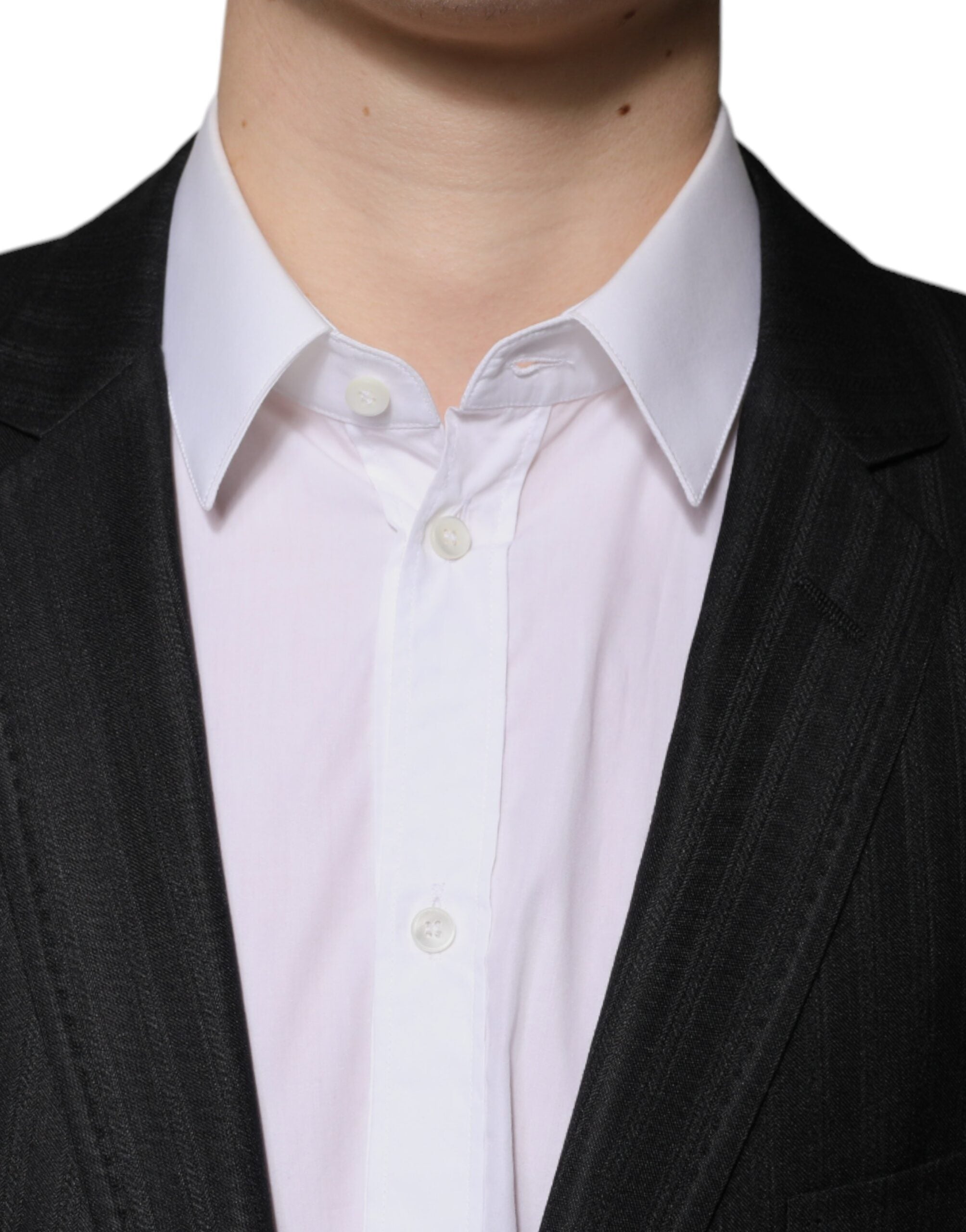 Dolce & Gabbana – Einreihiger Blazer aus Wolle mit schwarzen Streifen