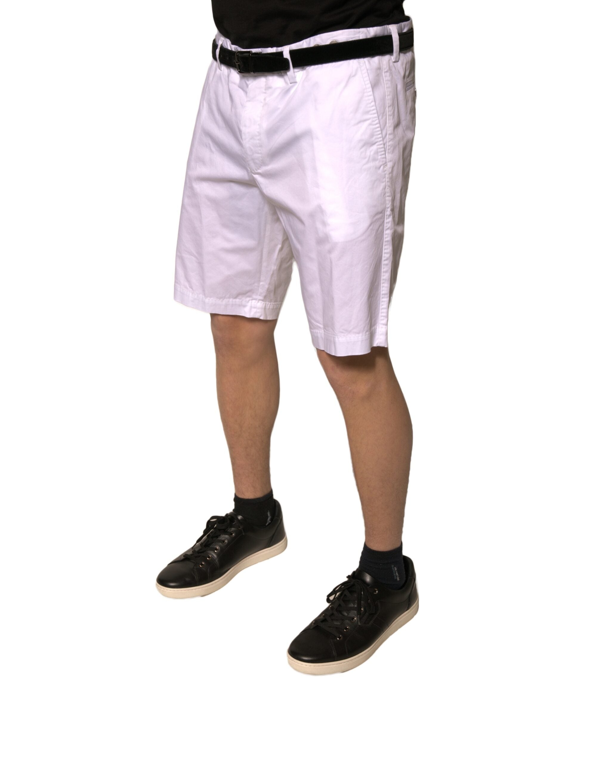 Dolce & Gabbana Weiße Chinos Baumwollstretch-Freizeitshorts