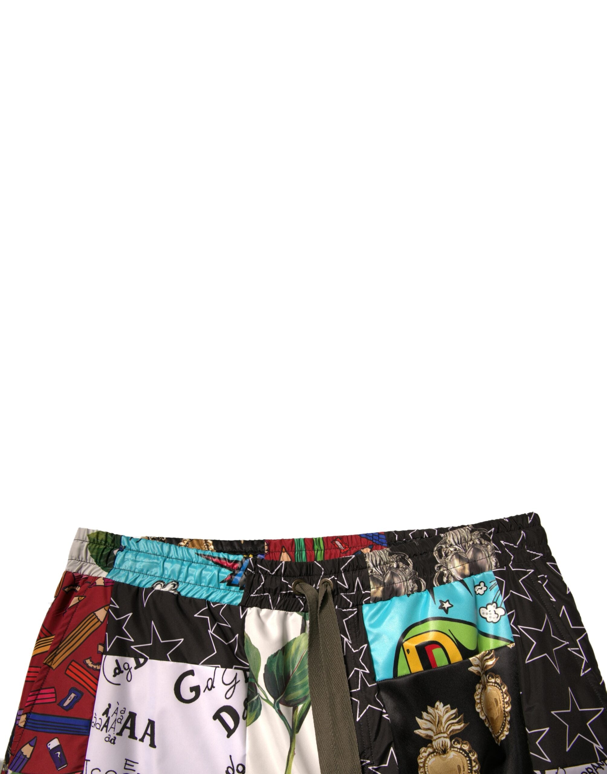 Pantaloni scurți cargo Bermuda multicolori cu model patchwork Dolce & Gabbana