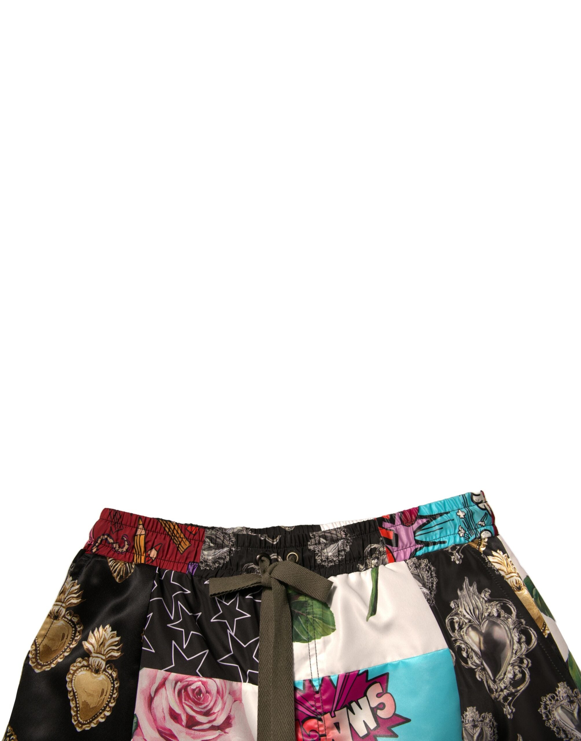 Pantaloni scurți cargo Bermuda multicolori cu model patchwork Dolce & Gabbana
