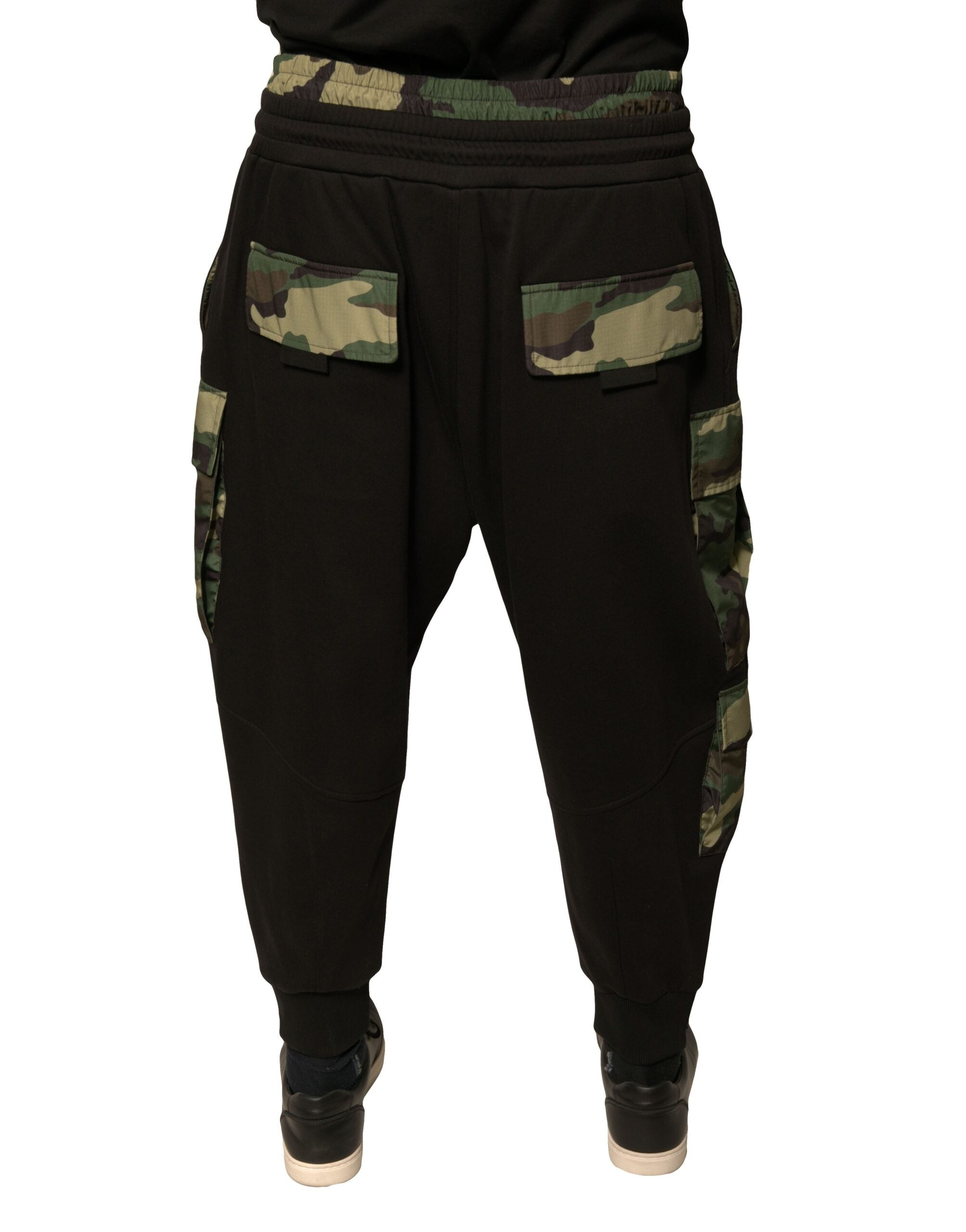 Dolce & Gabbana – Schwarze Jogginghose aus Baumwolle mit Camouflage-Muster
