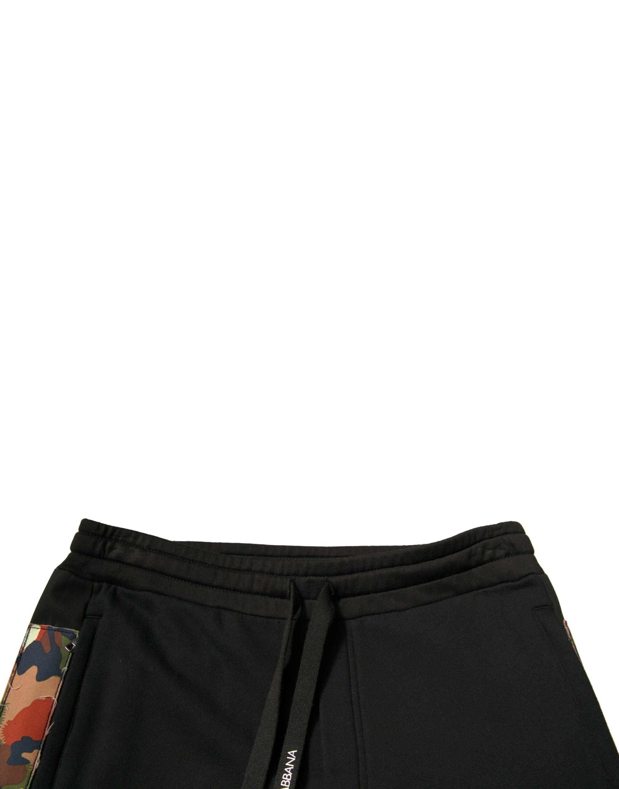 Dolce & Gabbana – Schwarze Jogginghose aus Baumwolle mit Cargo-Muster