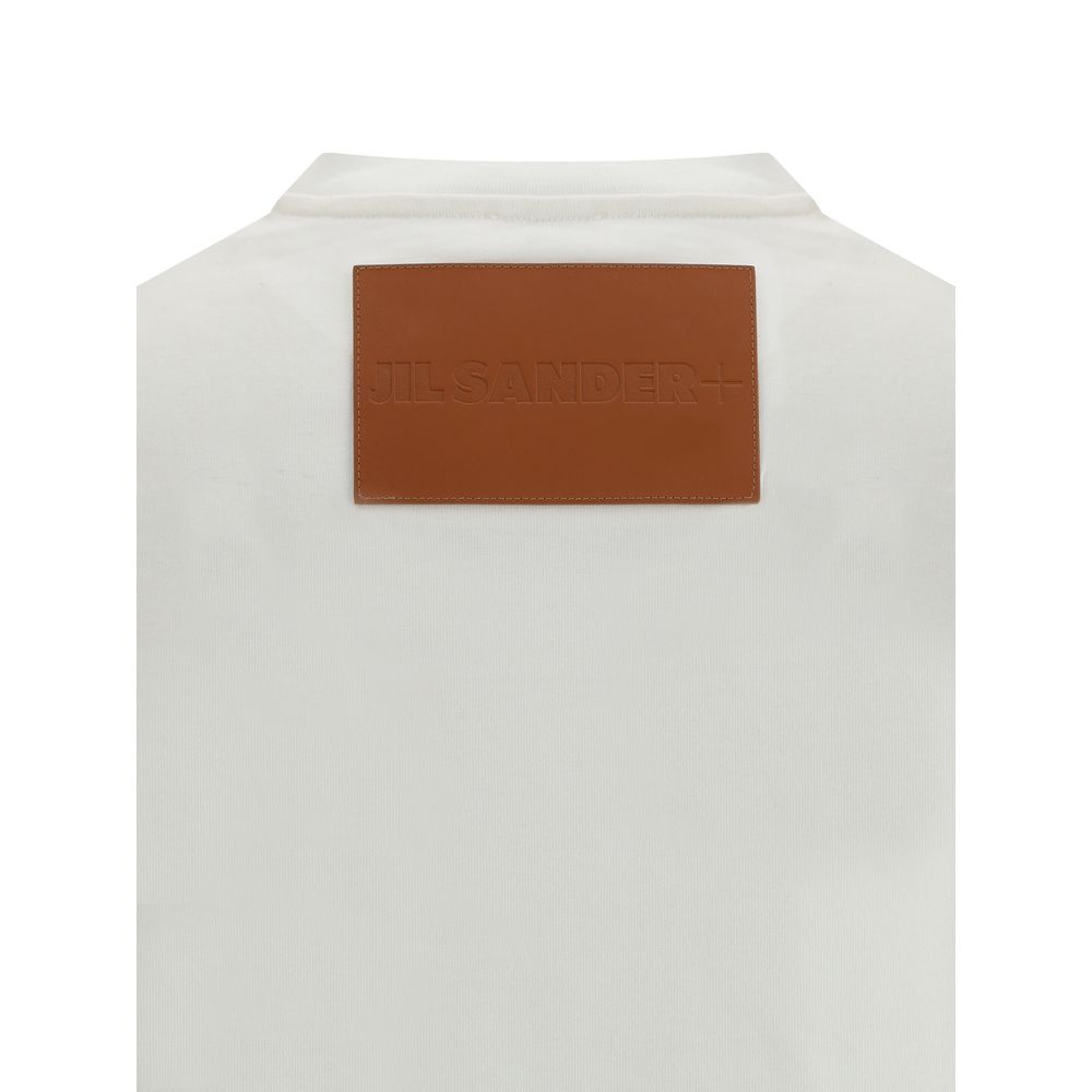 Jil Sander T-Shirt mit Lederpatch