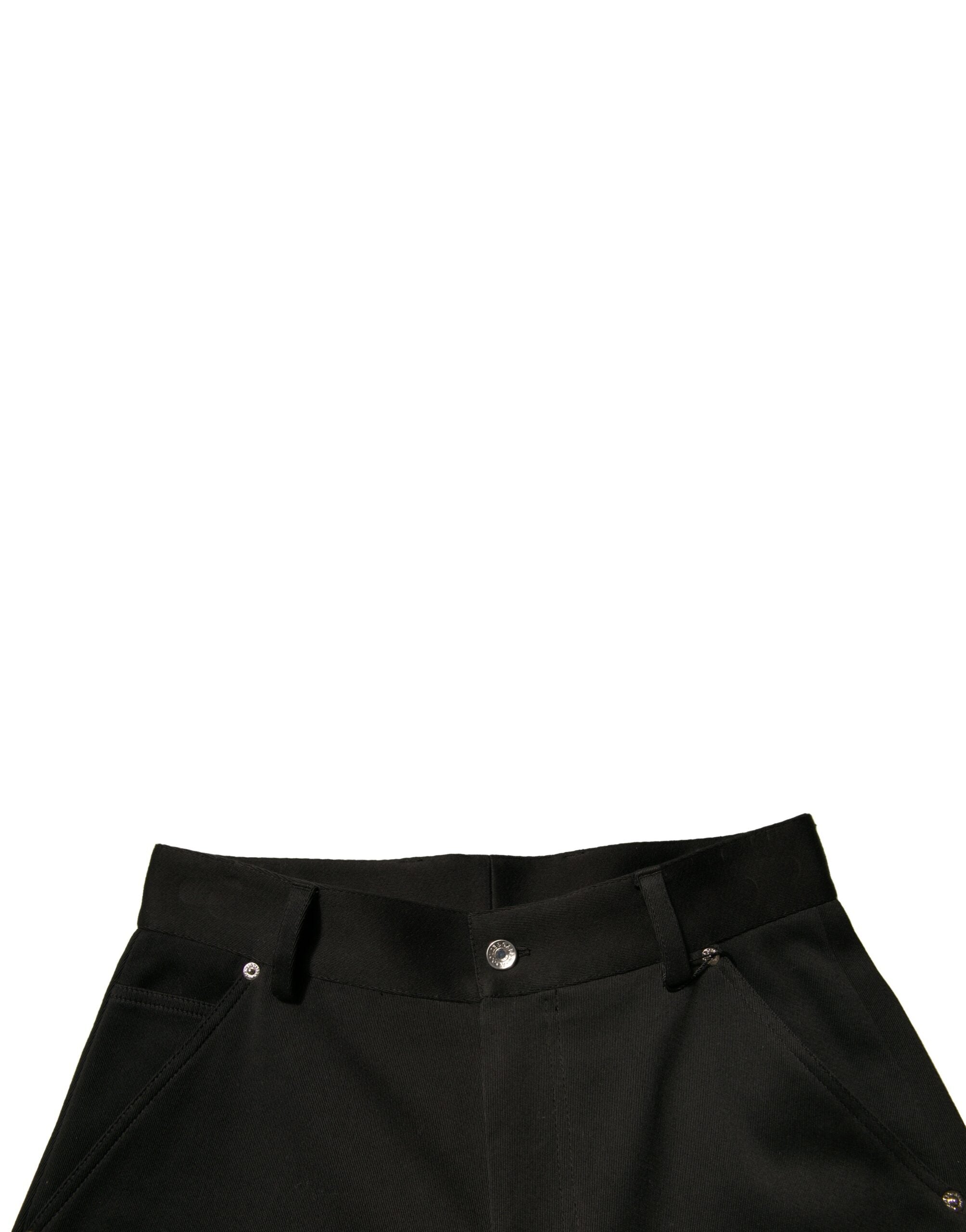 Dolce & Gabbana – Schwarze, verkürzte Hose aus Baumwolle mit mittlerer Taille