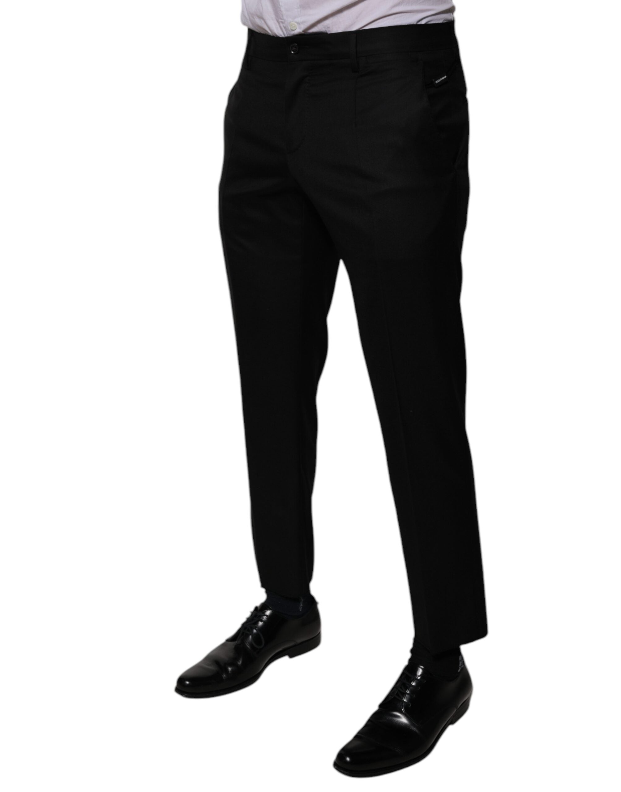 Dolce & Gabbana – Schwarze, schmal zulaufende Anzughose aus Wolle