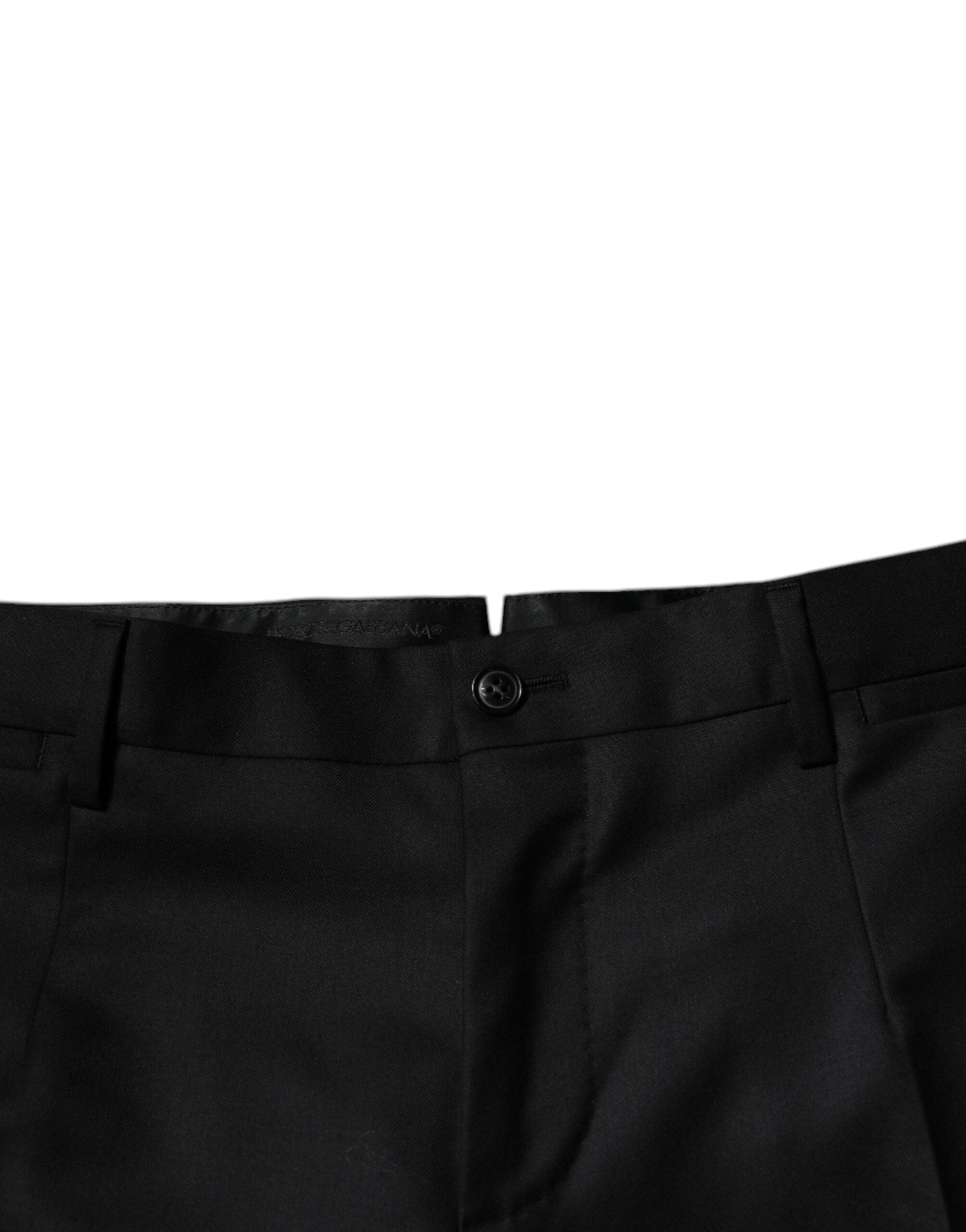 Dolce & Gabbana – Schwarze, schmal zulaufende Anzughose aus Wolle