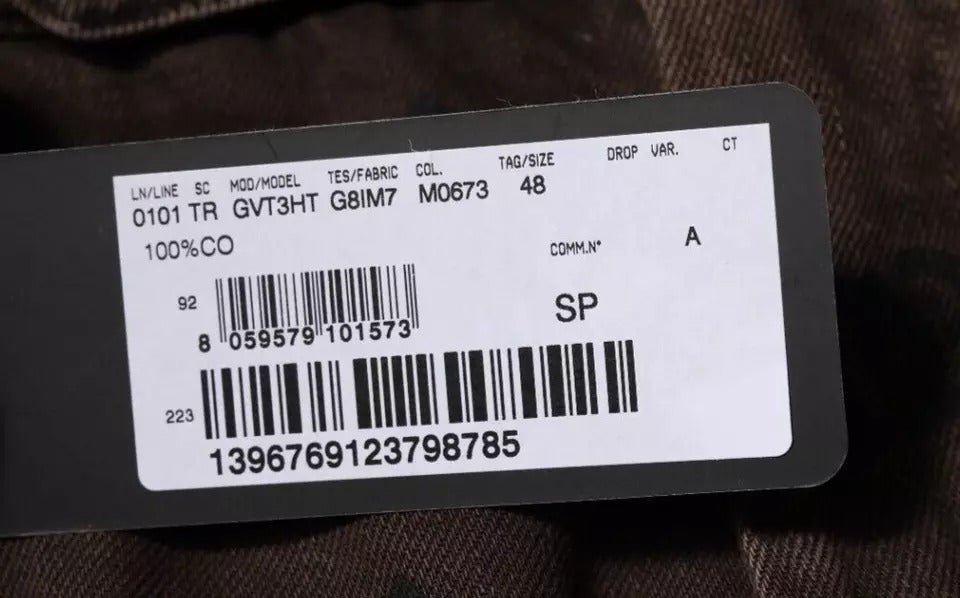 Dolce & Gabbana – Gerade geschnittene Jeans aus Baumwolle mit Logo in Braun