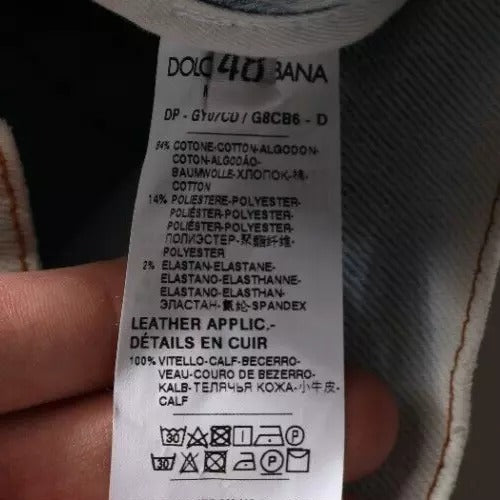 Dolce & Gabbana – Zerfetzte Skinny-Jeans aus hellblauer Baumwollmischung