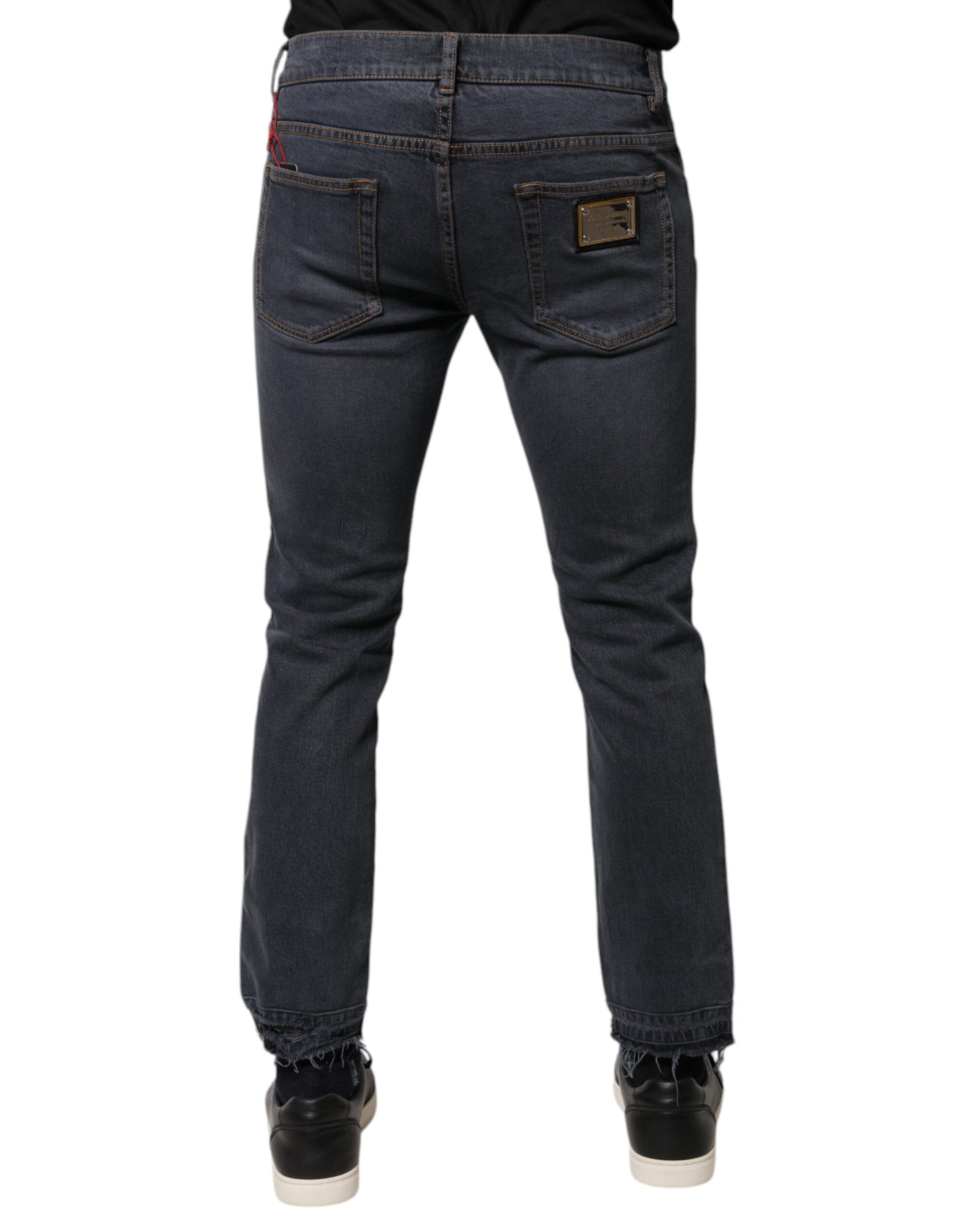 Dolce & Gabbana Dunkelgraue Skinny-Jeans aus Baumwolle