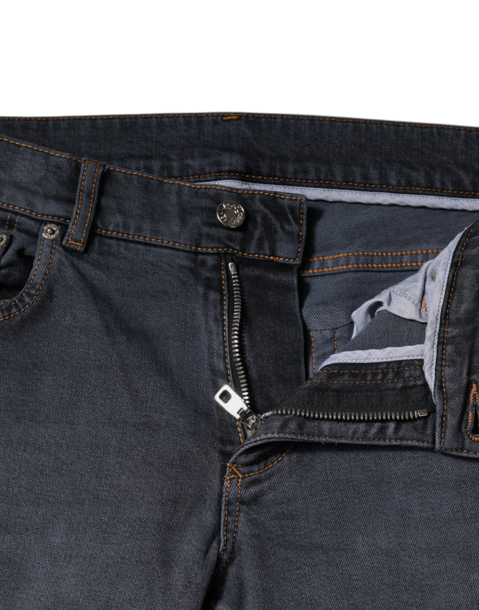 Dolce & Gabbana Dunkelgraue Skinny-Jeans aus Baumwolle