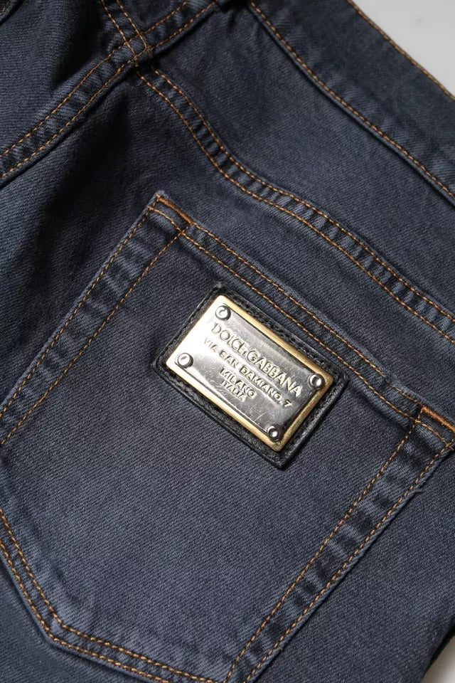 Dolce & Gabbana Dunkelgraue Skinny-Jeans aus Baumwolle