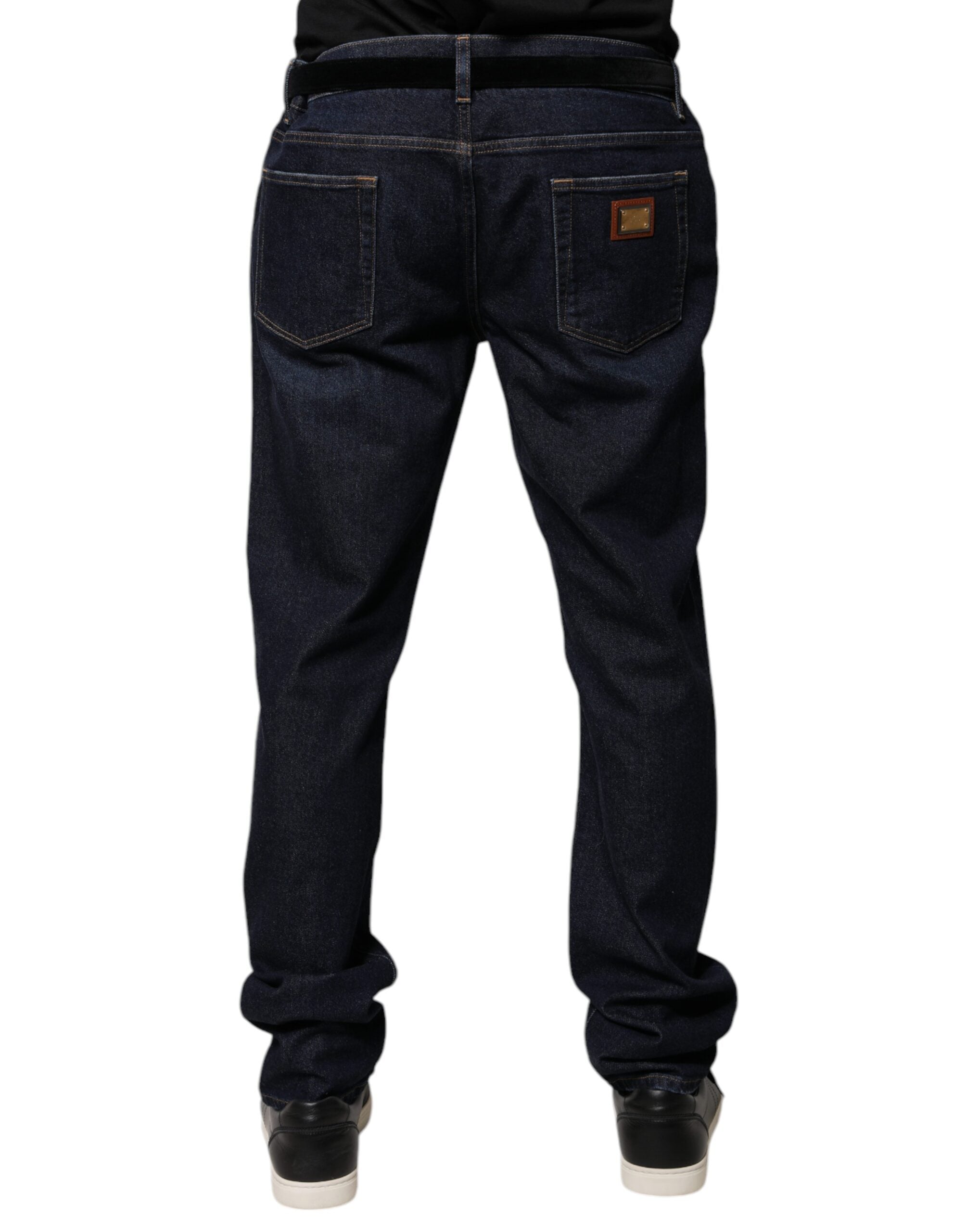 Dolce & Gabbana Dunkelblaue Skinny-Jeans aus Baumwolle