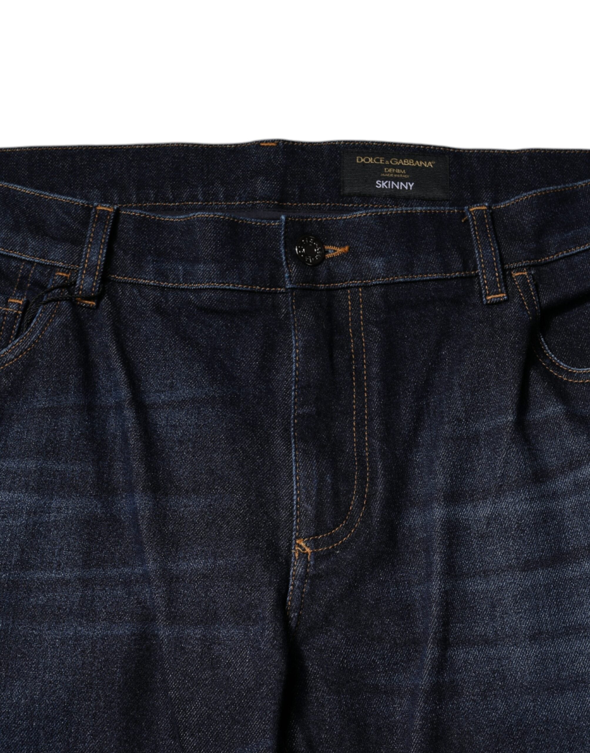 Dolce & Gabbana Dunkelblaue Skinny-Jeans aus Baumwolle