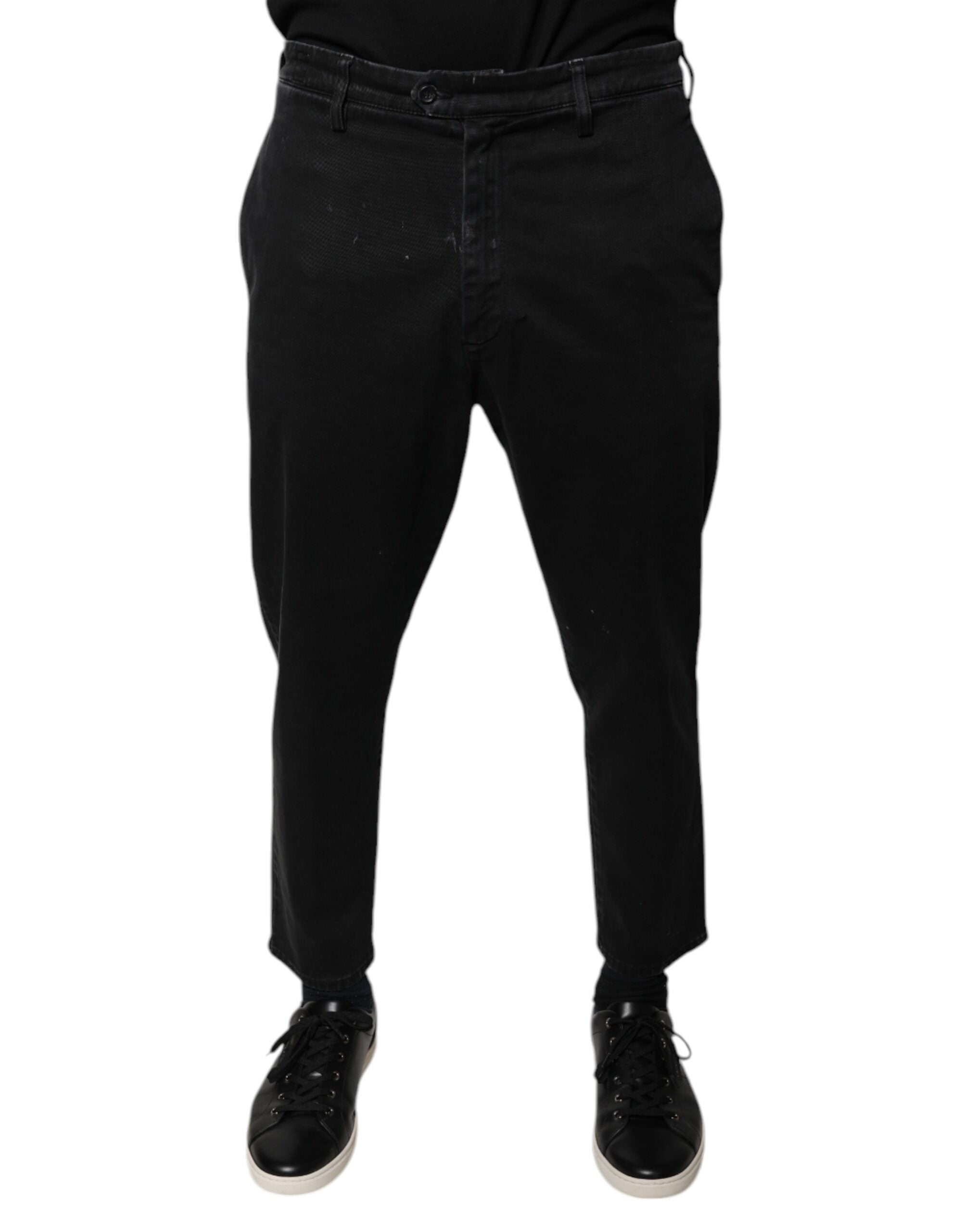 Dolce & Gabbana Schwarze HOUSTON Herren Cropped-Jeans