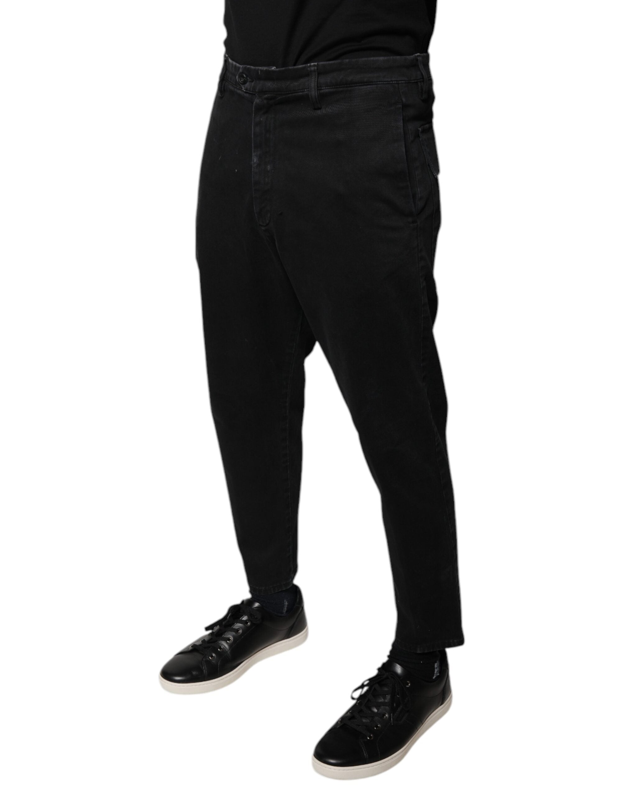 Dolce & Gabbana Schwarze HOUSTON Herren Cropped-Jeans