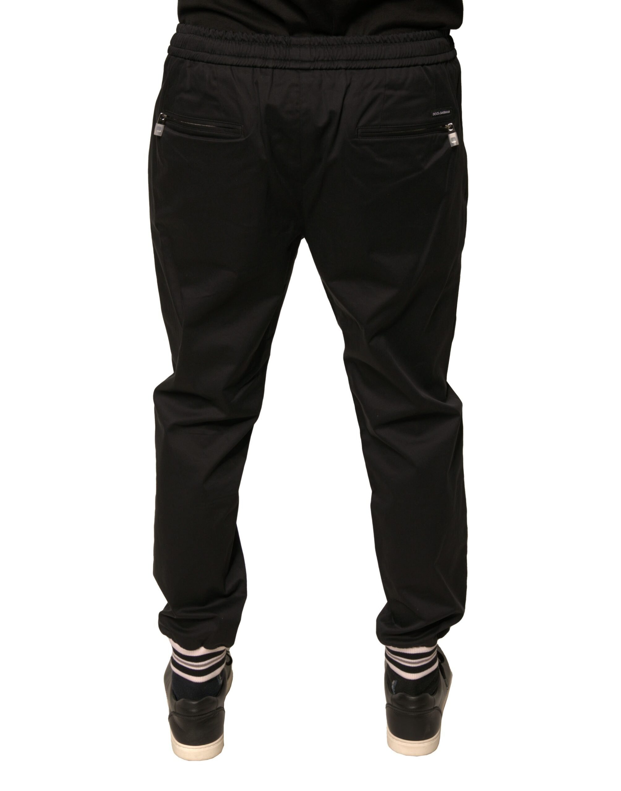 Dolce & Gabbana – Schwarze Jogginghose aus Baumwollstretch