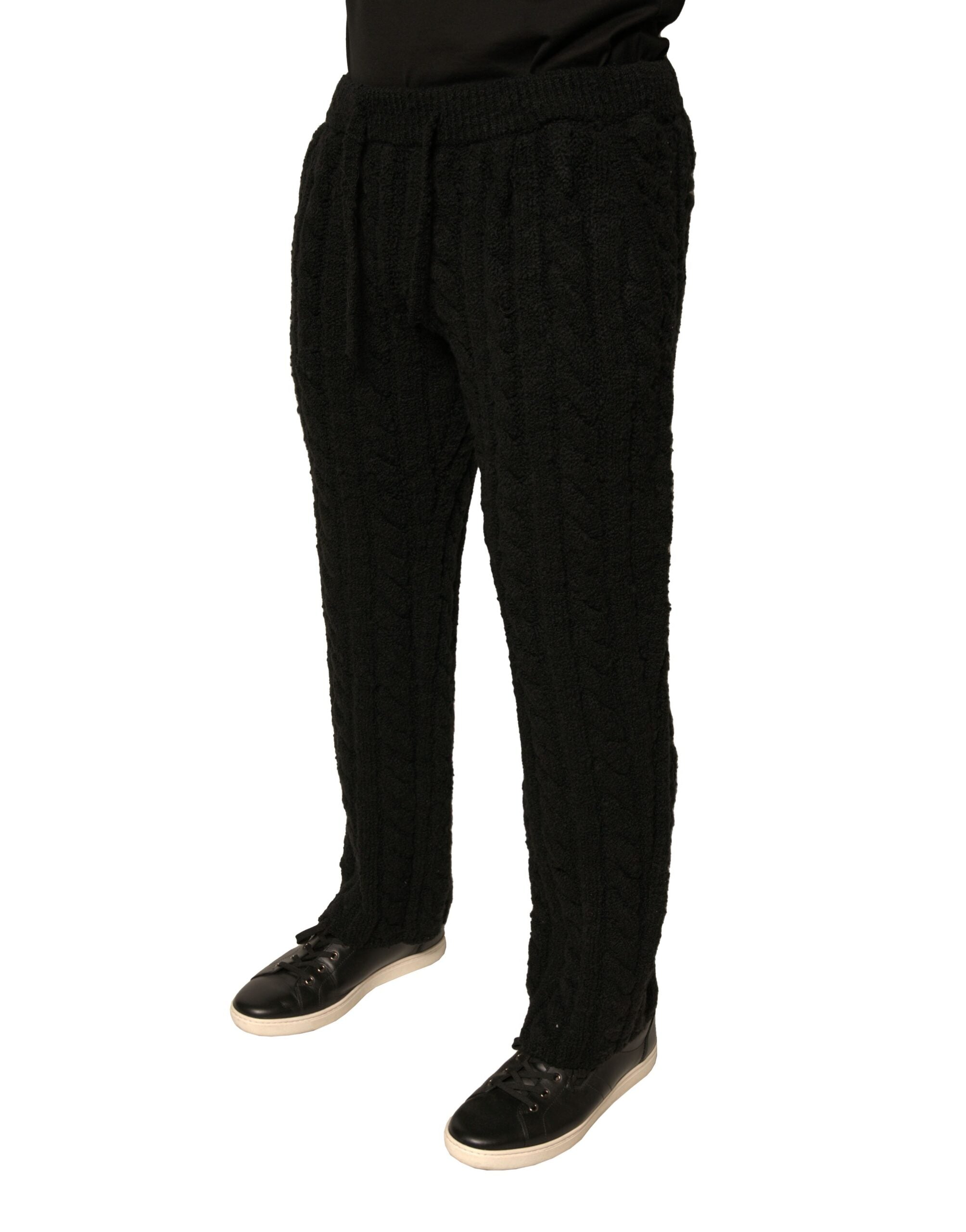 Dolce & Gabbana Schwarze Skinny-Hose aus Wollstrick