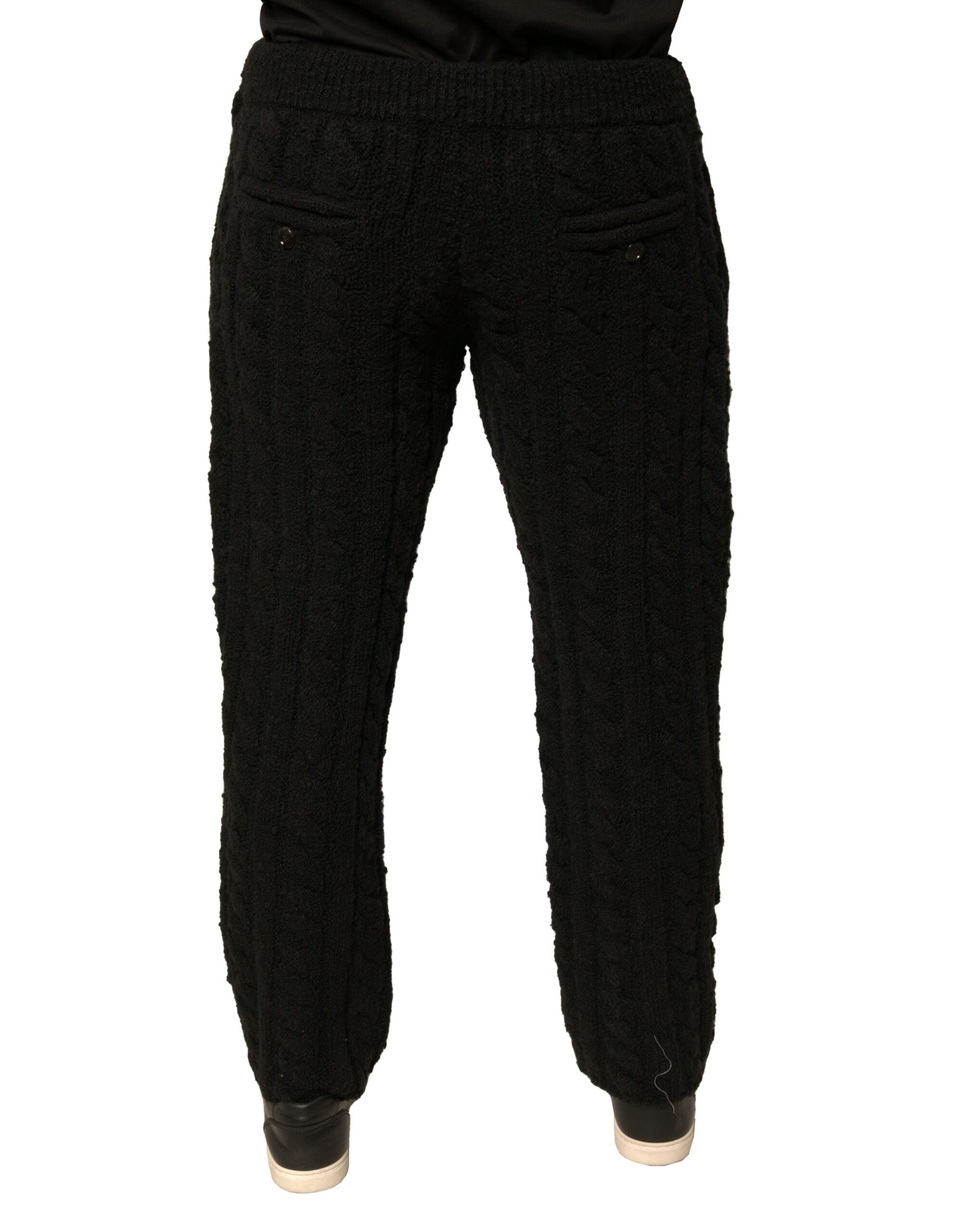Dolce & Gabbana Schwarze Skinny-Hose aus Wollstrick