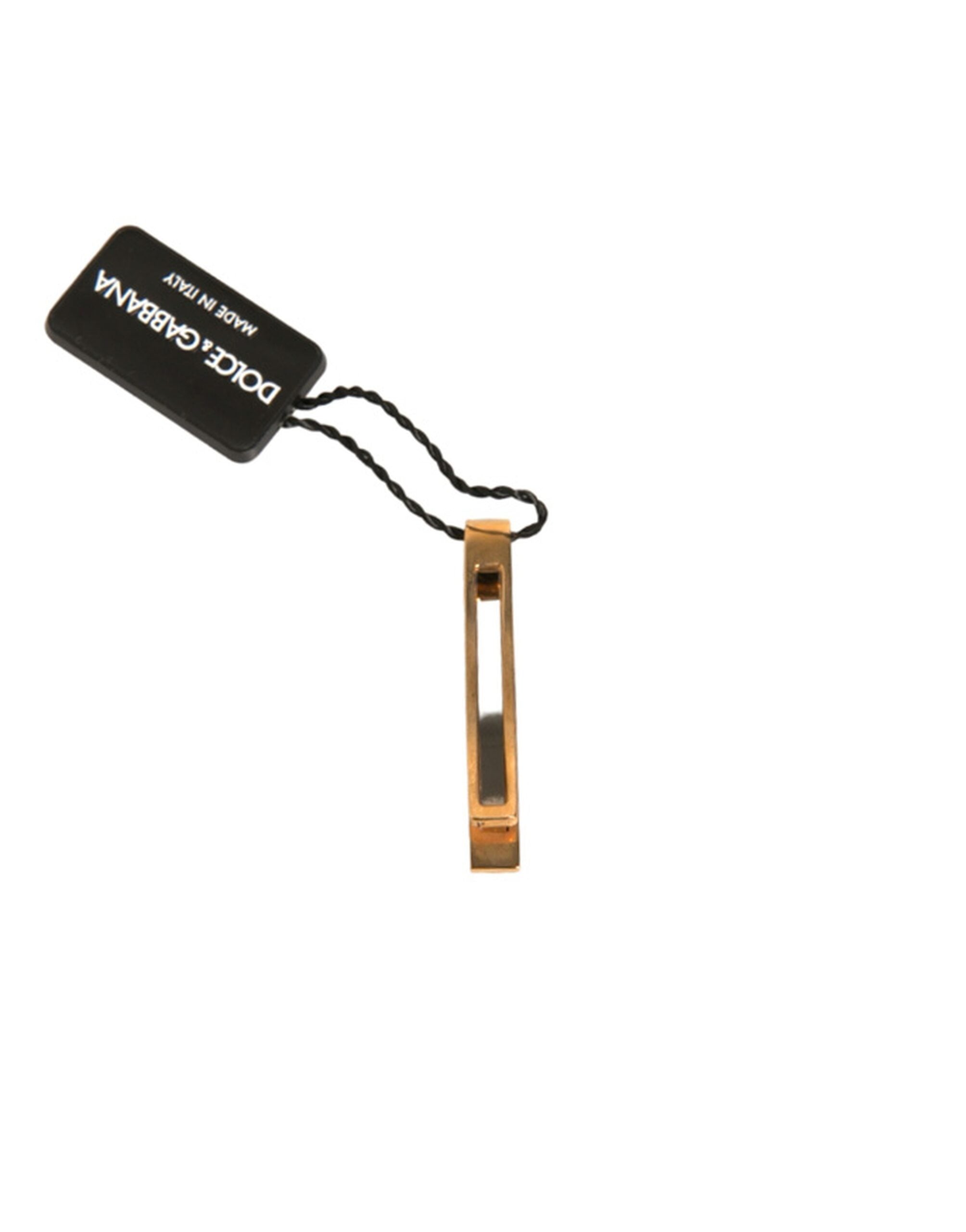 Agrafă de cravată Dolce & Gabbana din alamă aurie cu cristale și logo