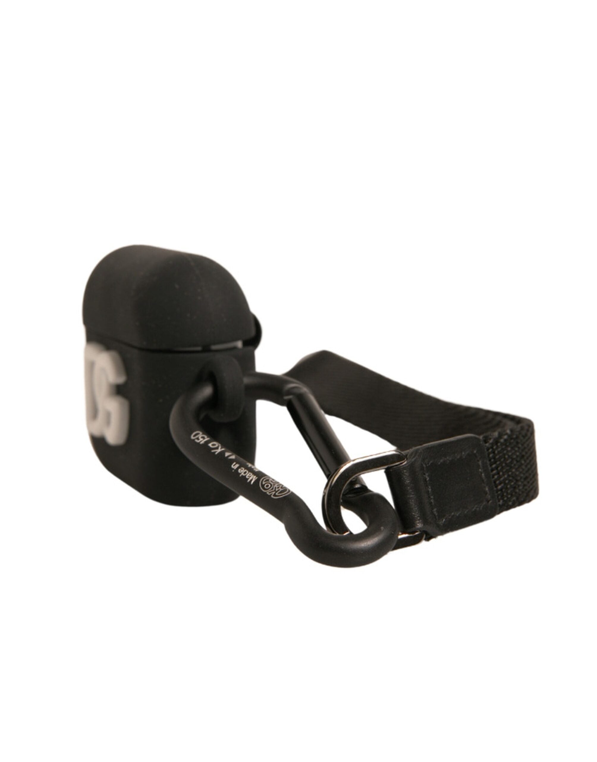 Husă Dolce & Gabbana cu logo embosat din cauciuc siliconic negru pentru Airpods