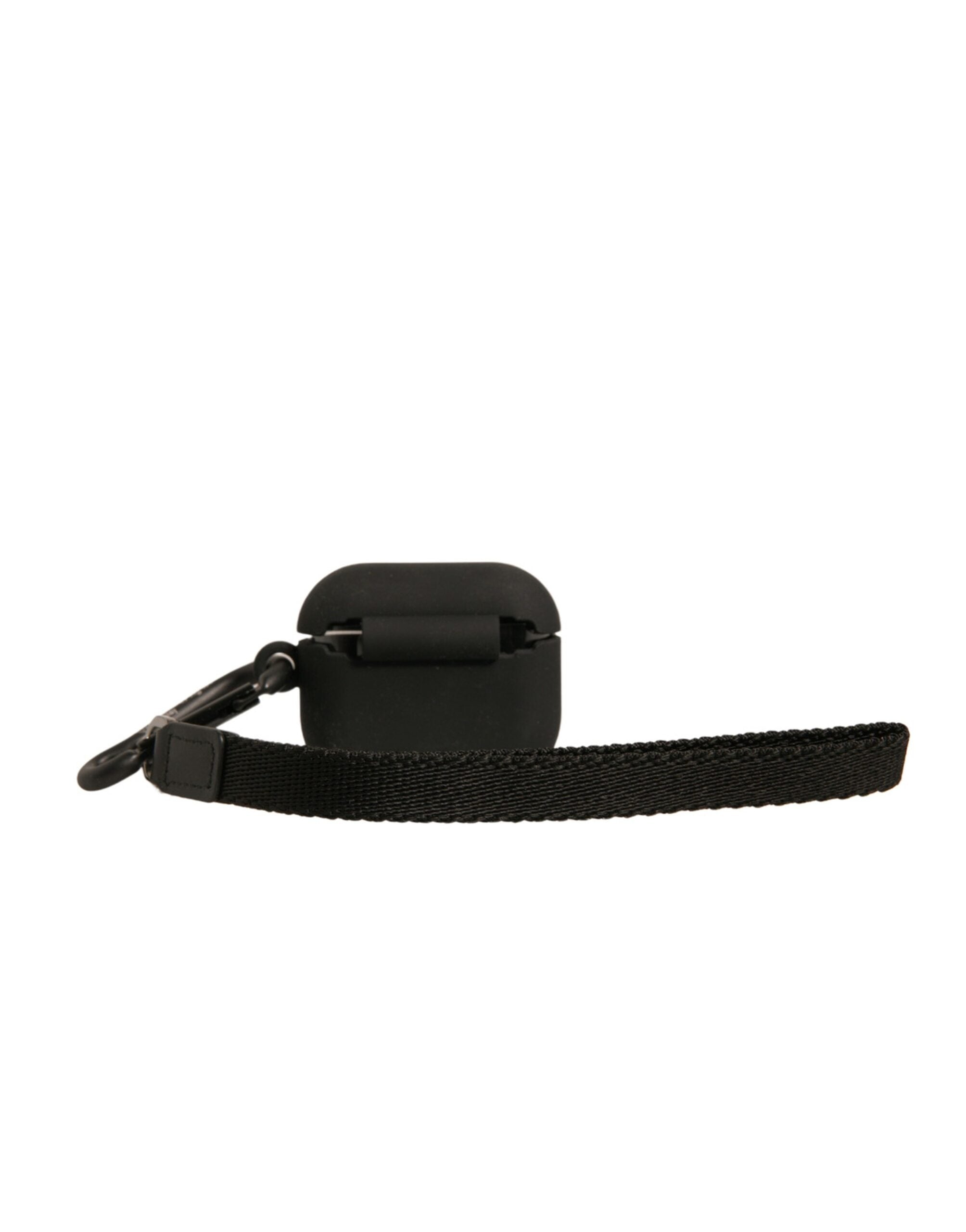 Husă Dolce & Gabbana cu logo embosat din cauciuc siliconic negru pentru Airpods