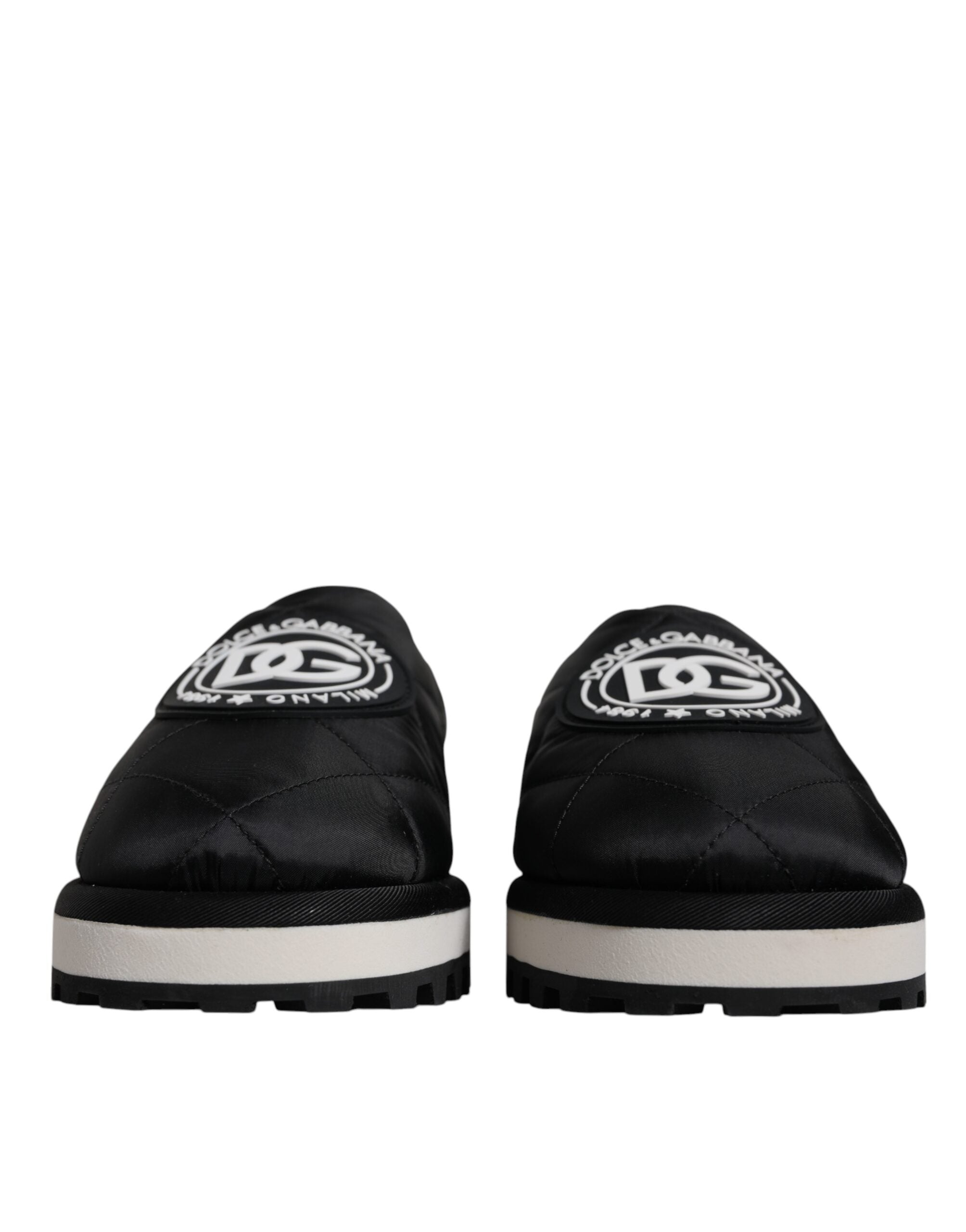 Dolce & Gabbana – Sandalen mit gestepptem Logo-Patch aus schwarzem Nylon