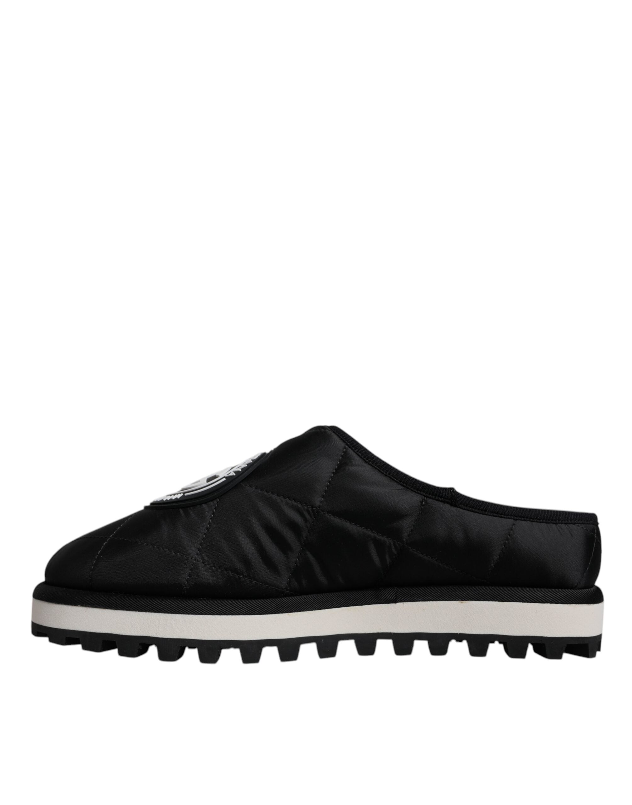 Dolce & Gabbana – Sandalen mit gestepptem Logo-Patch aus schwarzem Nylon