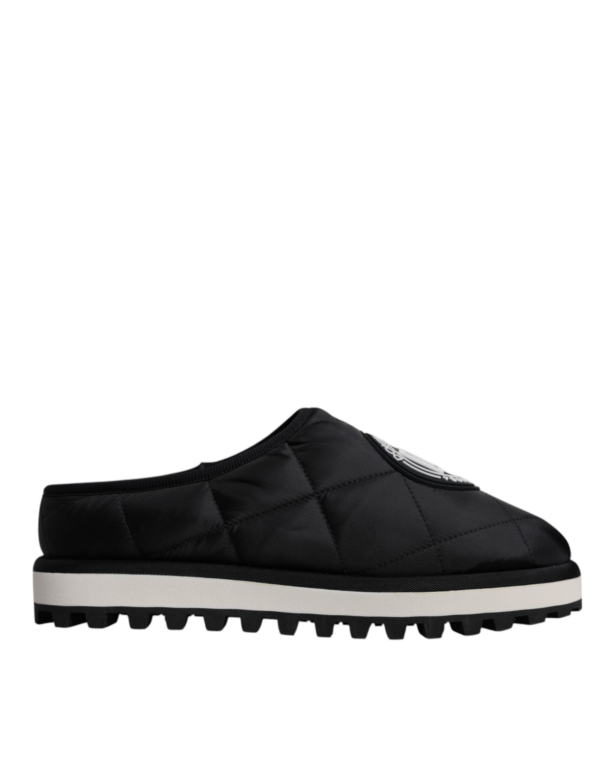Dolce & Gabbana – Sandalen mit gestepptem Logo-Patch aus schwarzem Nylon