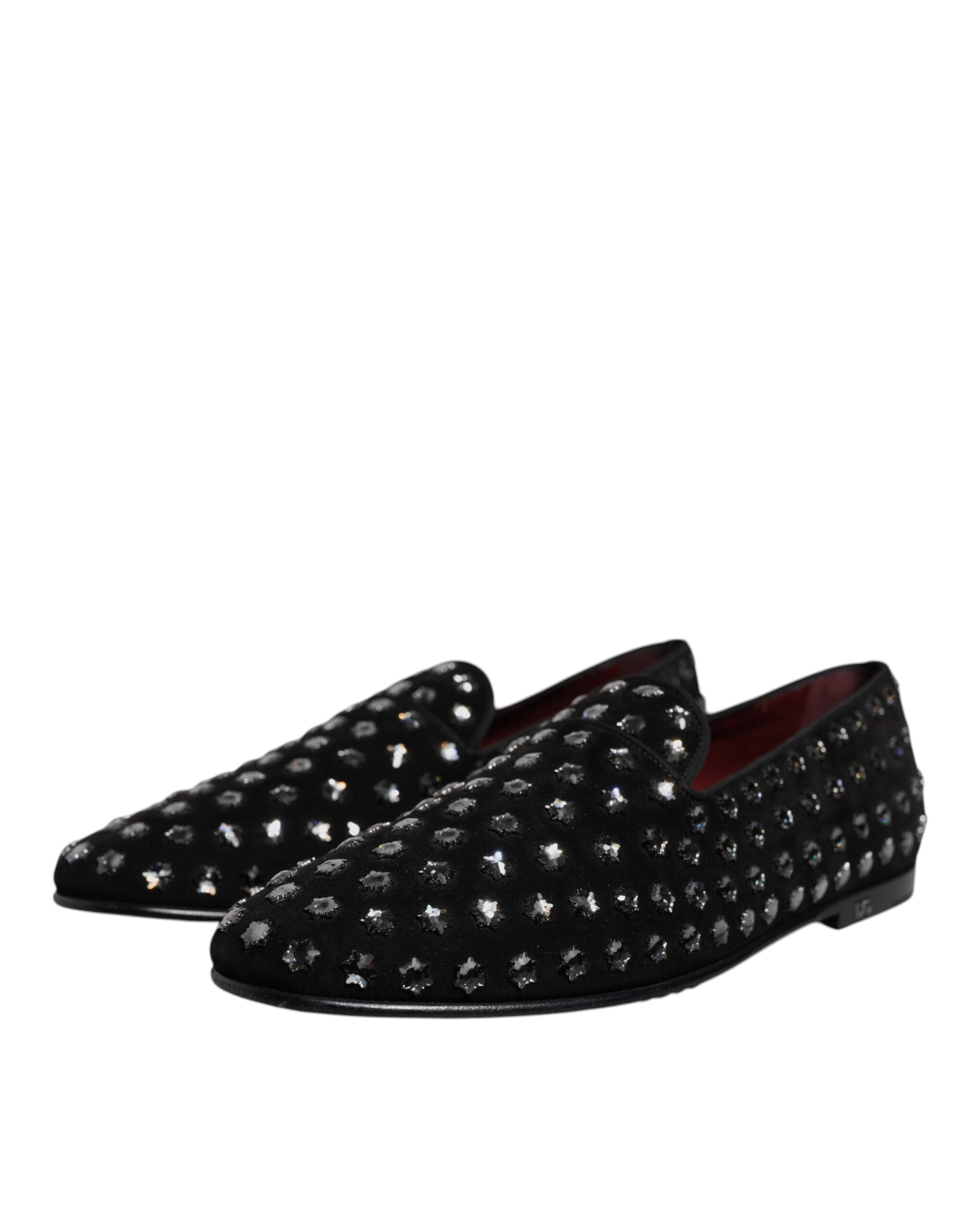 Dolce & Gabbana – Schwarze Loafer mit Kristallverzierung