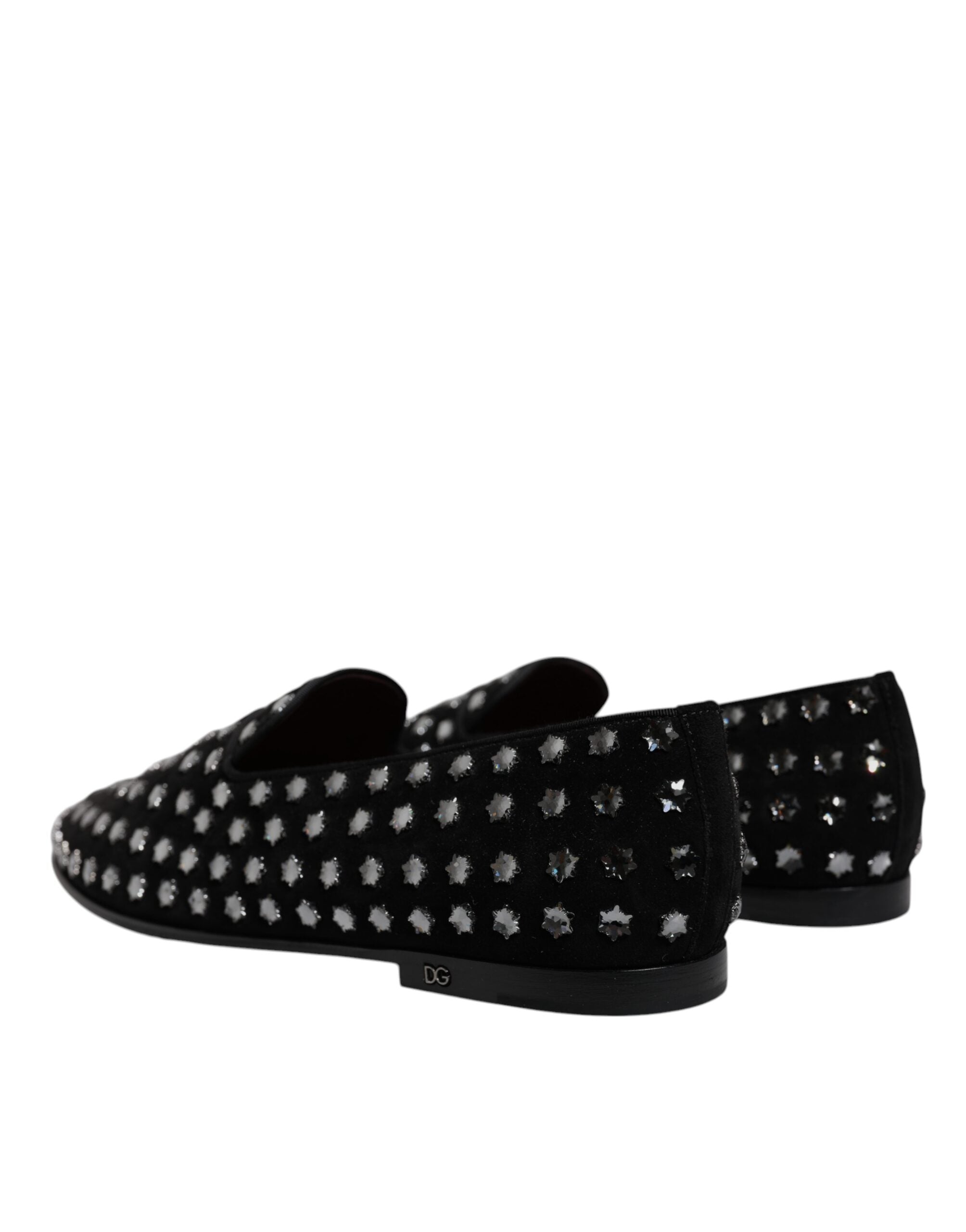 Dolce & Gabbana – Schwarze Loafer mit Kristallverzierung
