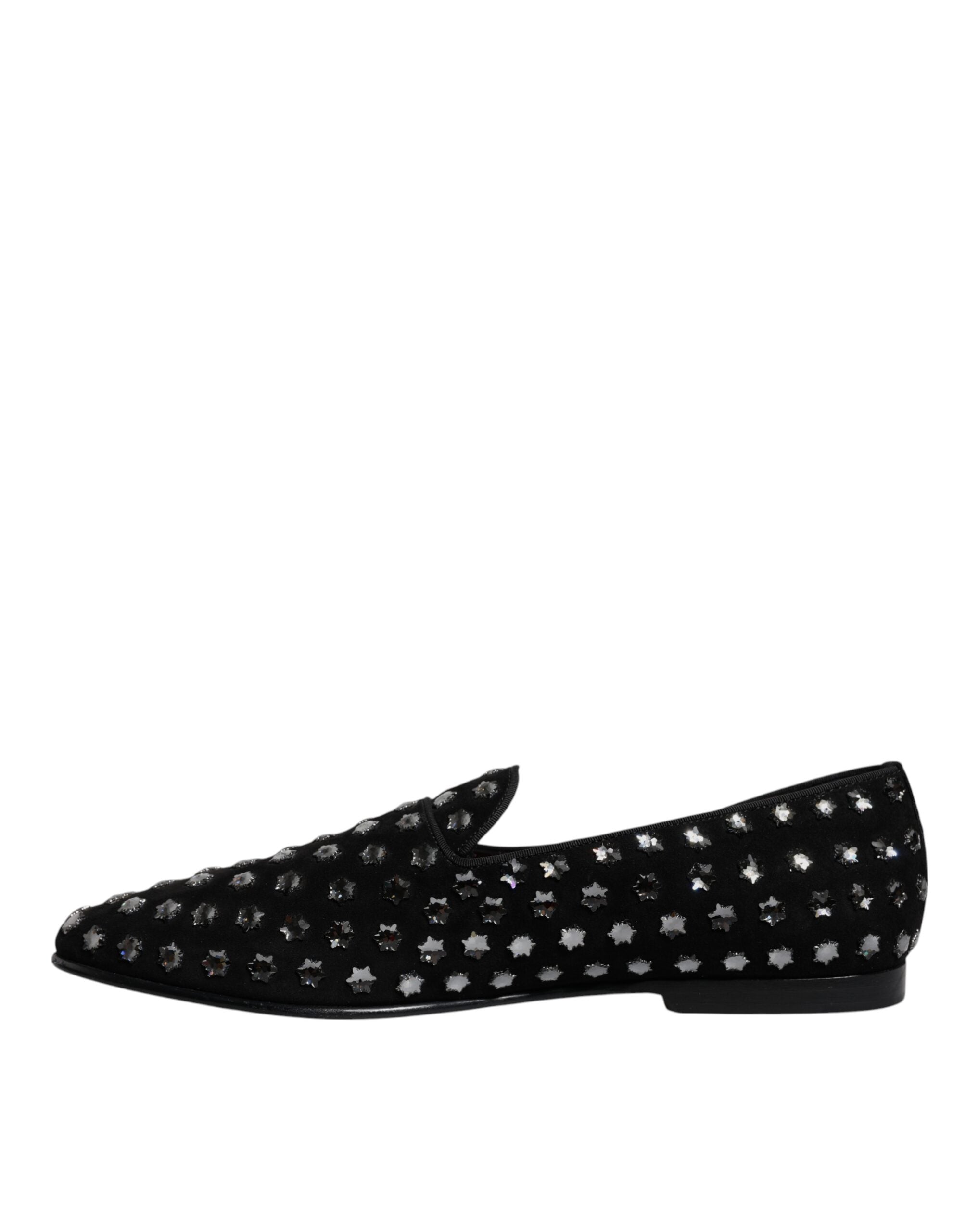 Dolce & Gabbana – Schwarze Loafer mit Kristallverzierung