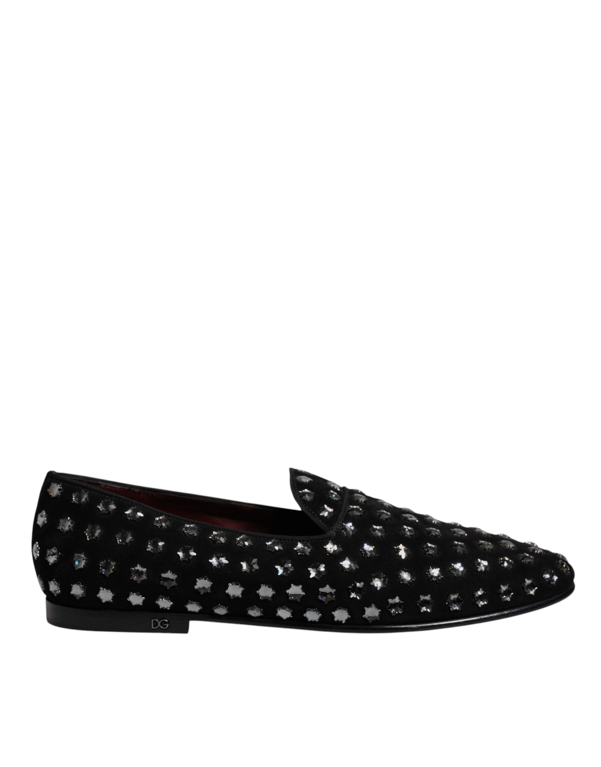 Dolce & Gabbana – Schwarze Loafer mit Kristallverzierung